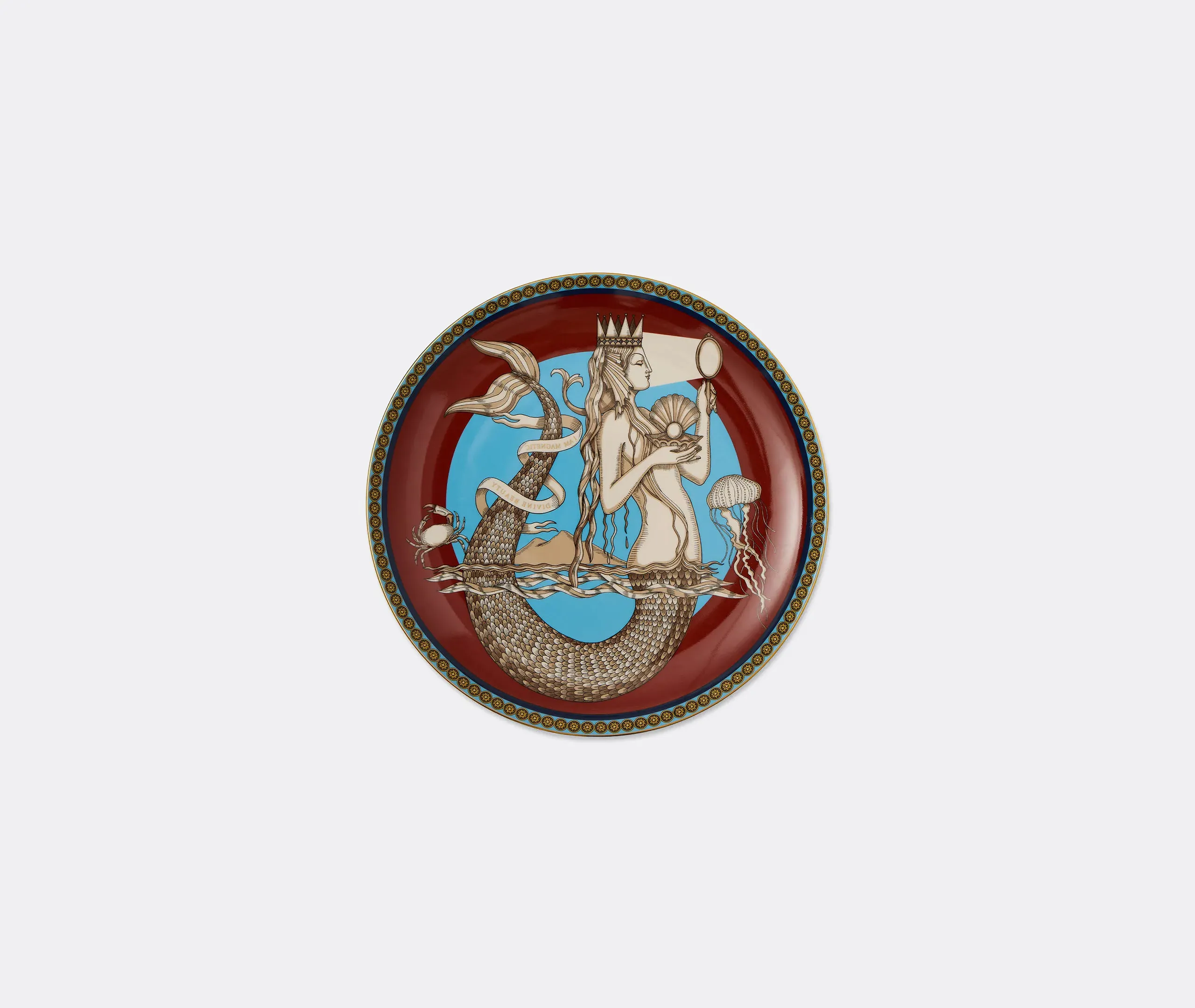 'The Mermaid' Decorative Plate - Burgundy product