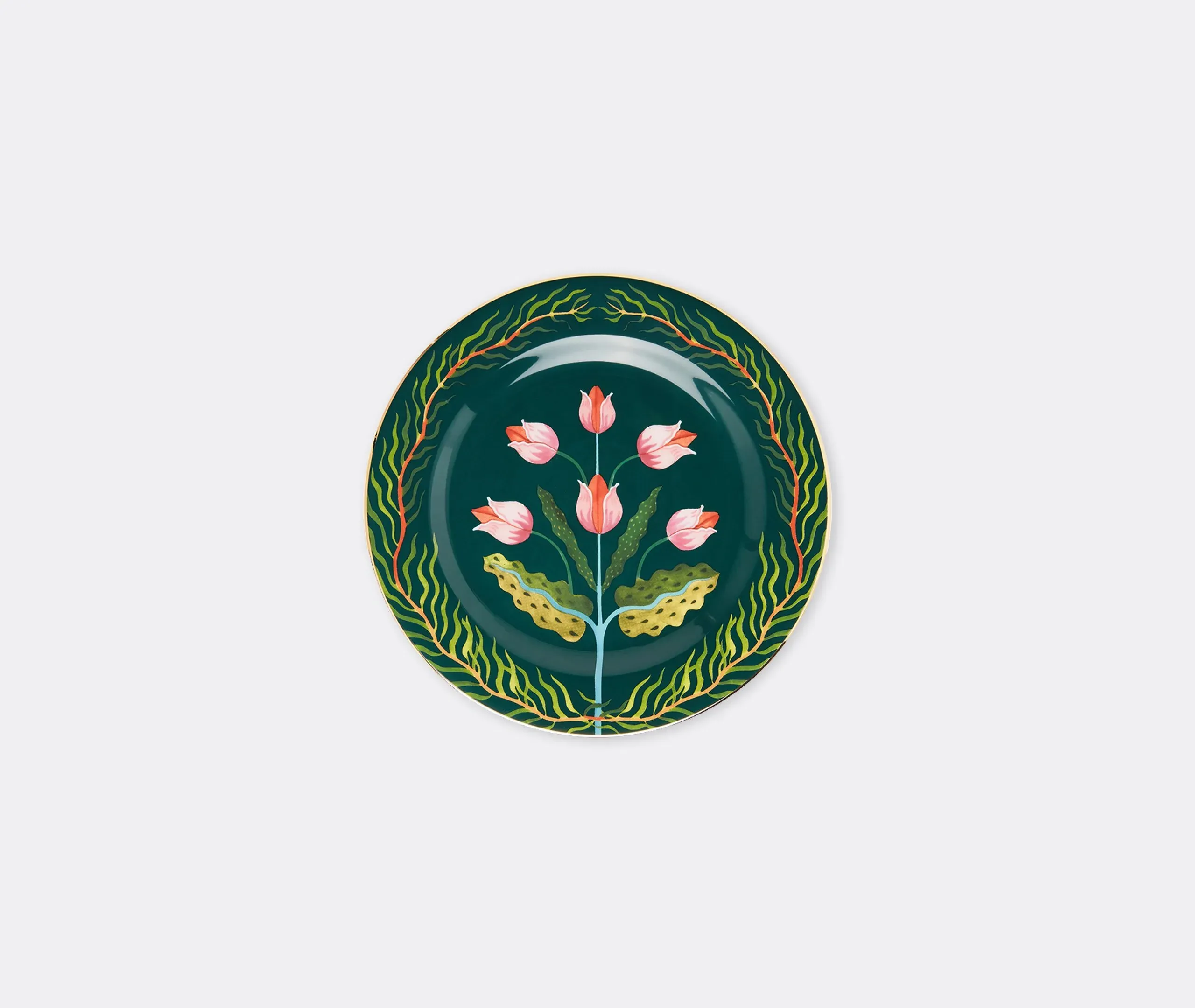 Tulips Dessert Plate Set of Two - Multicolor, Porcelain