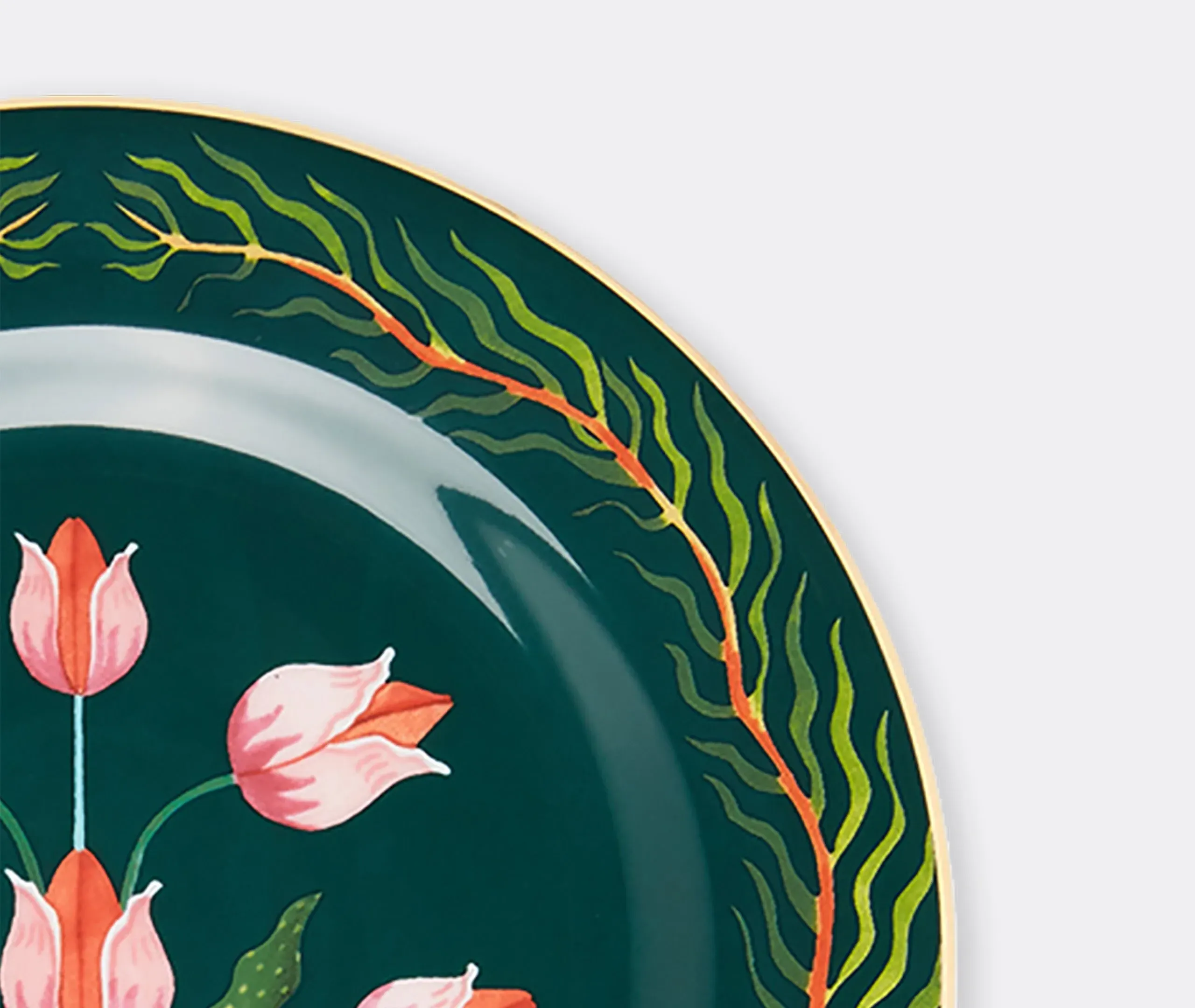 Tulips Dessert Plate Set of Two - Multicolor, Porcelain