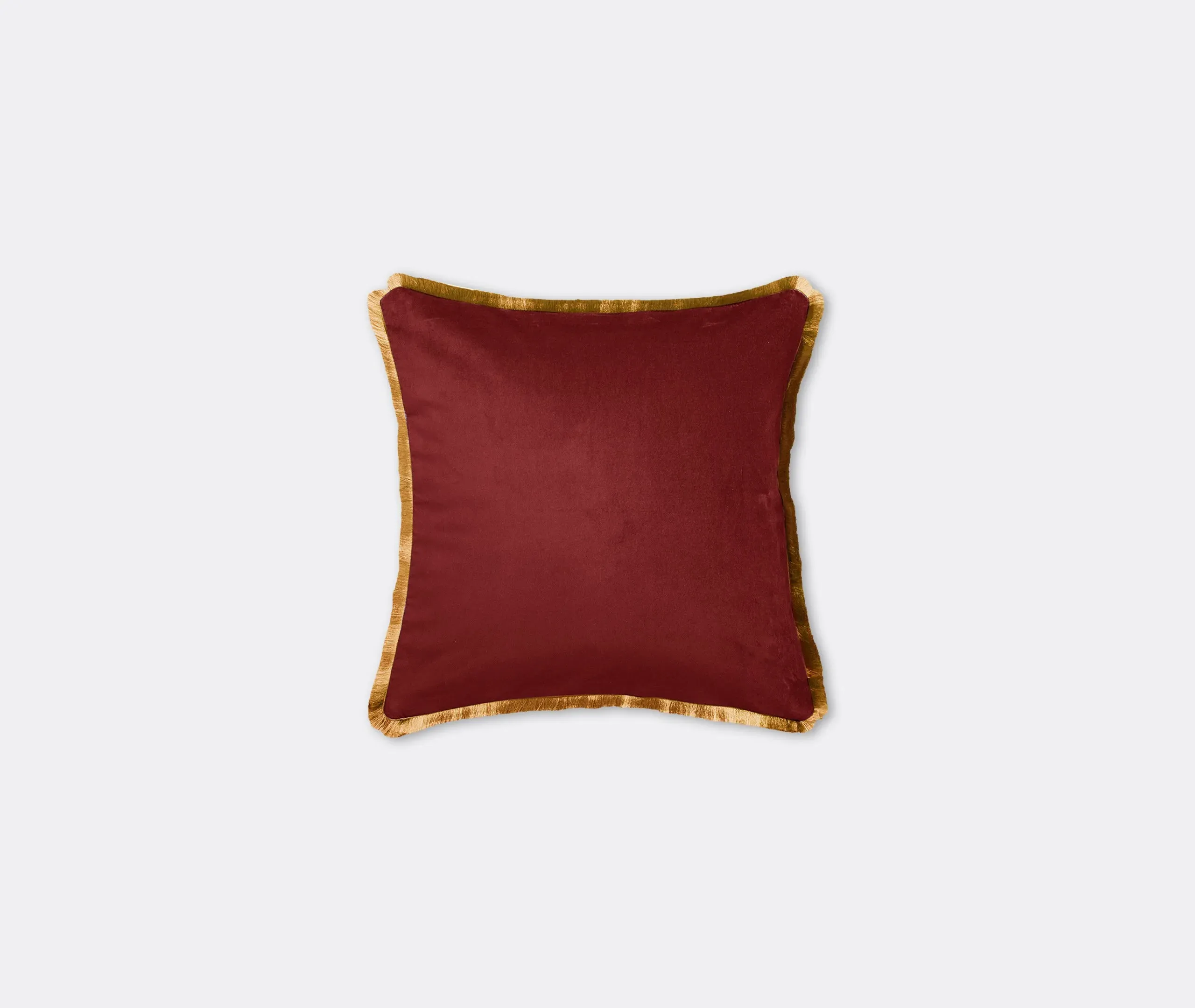 Velvet Cushion with Tassel Trim - Multicolor