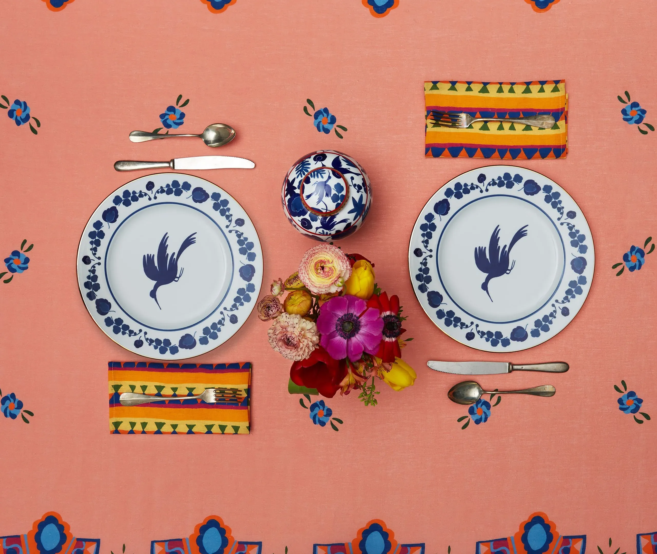 Wildbird Charger Plate Hand-Painted - Multicolor