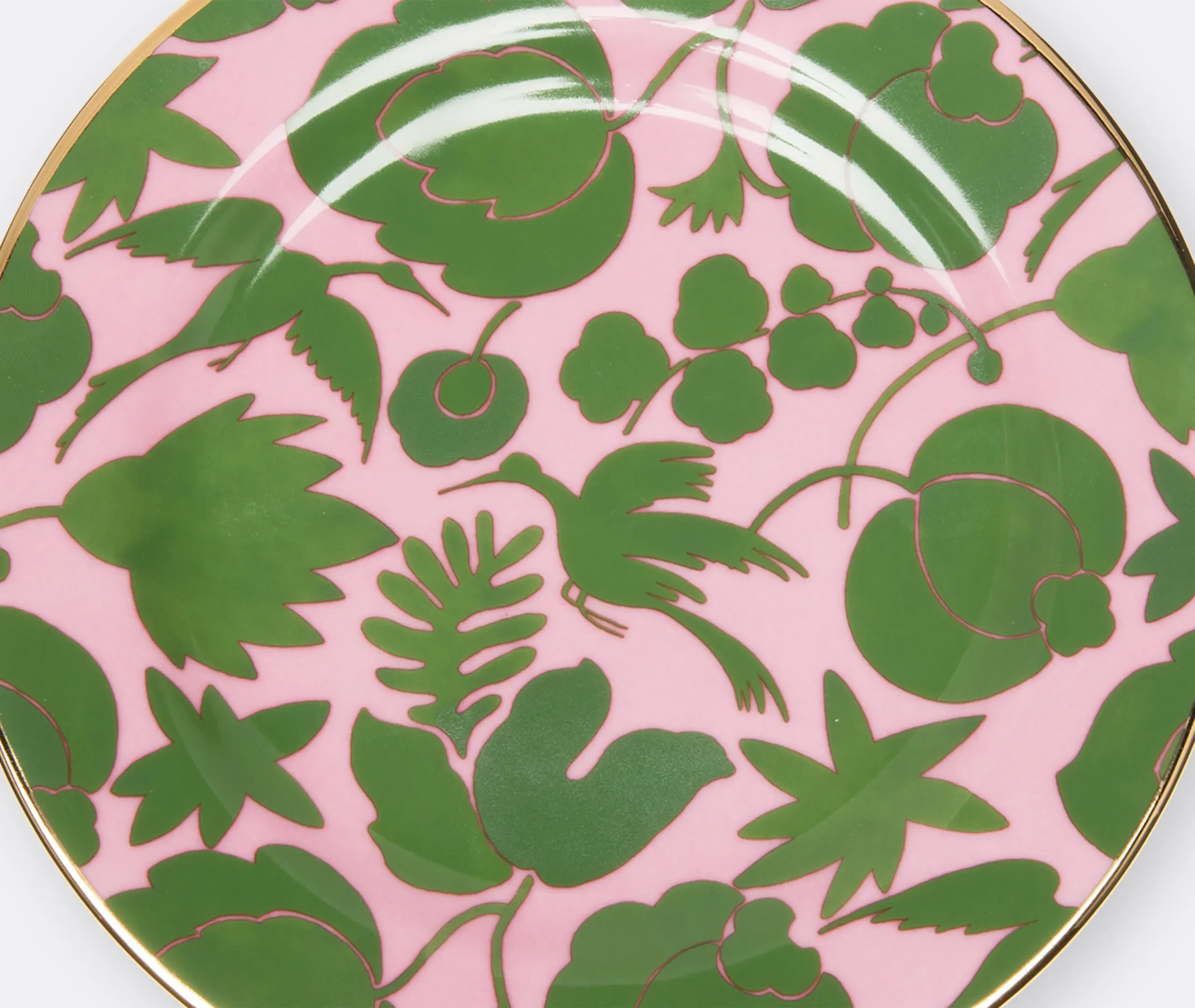 Wildbird Dessert Plates Set of Two - Pink, Porcelain alternate view
