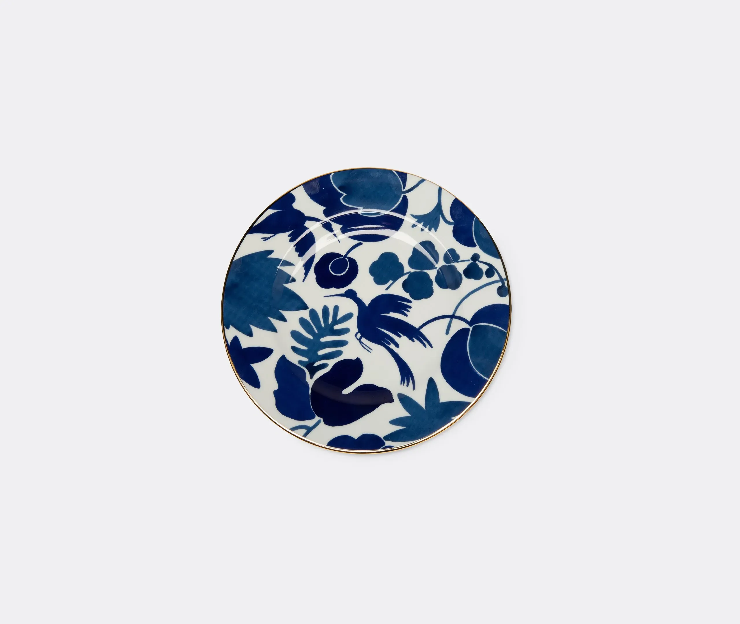 Wildbird Dinner Plate Set of Two - Blue, Porcelain