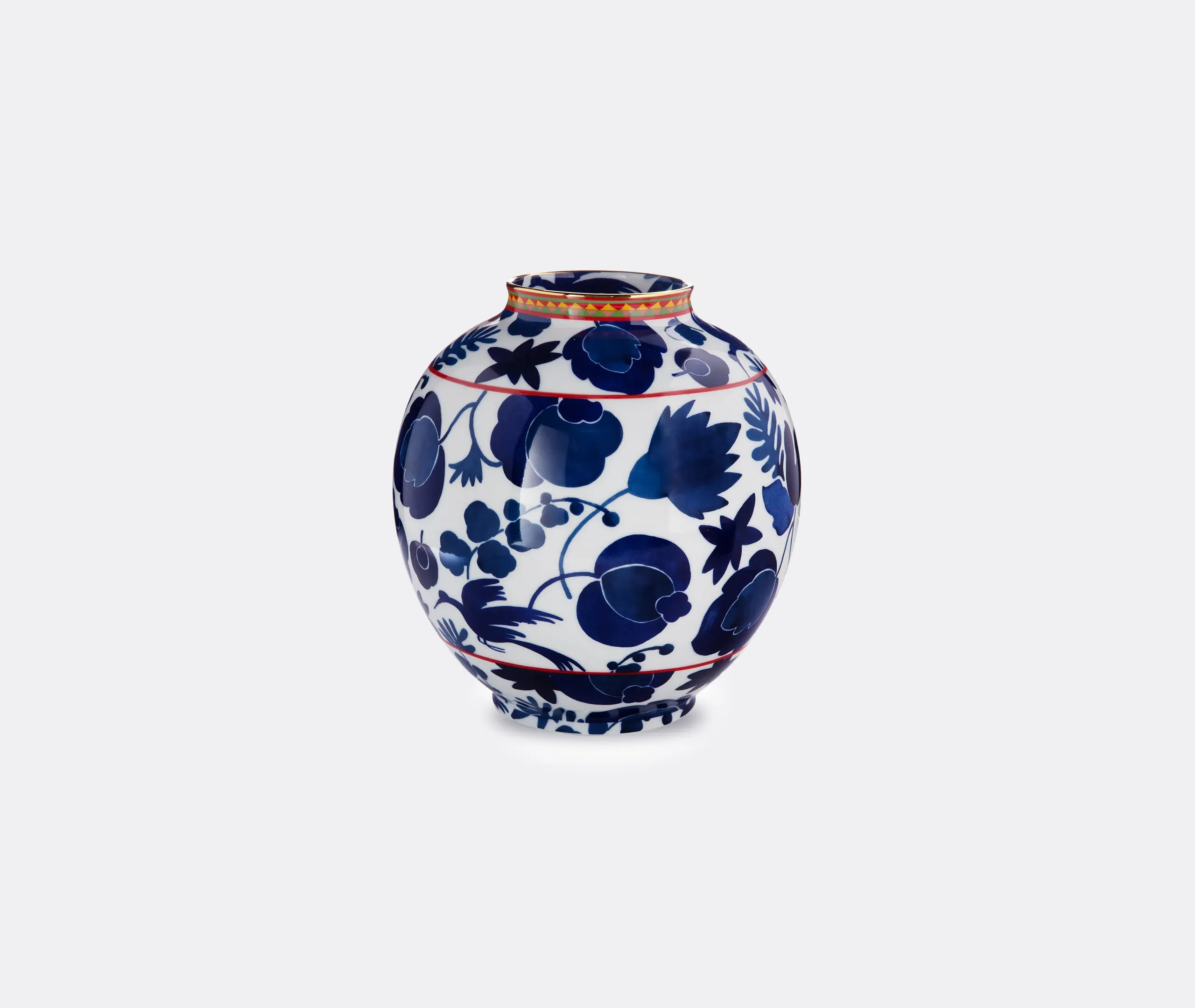Wildbird Large Bubble Vase - Blue, Porcelain