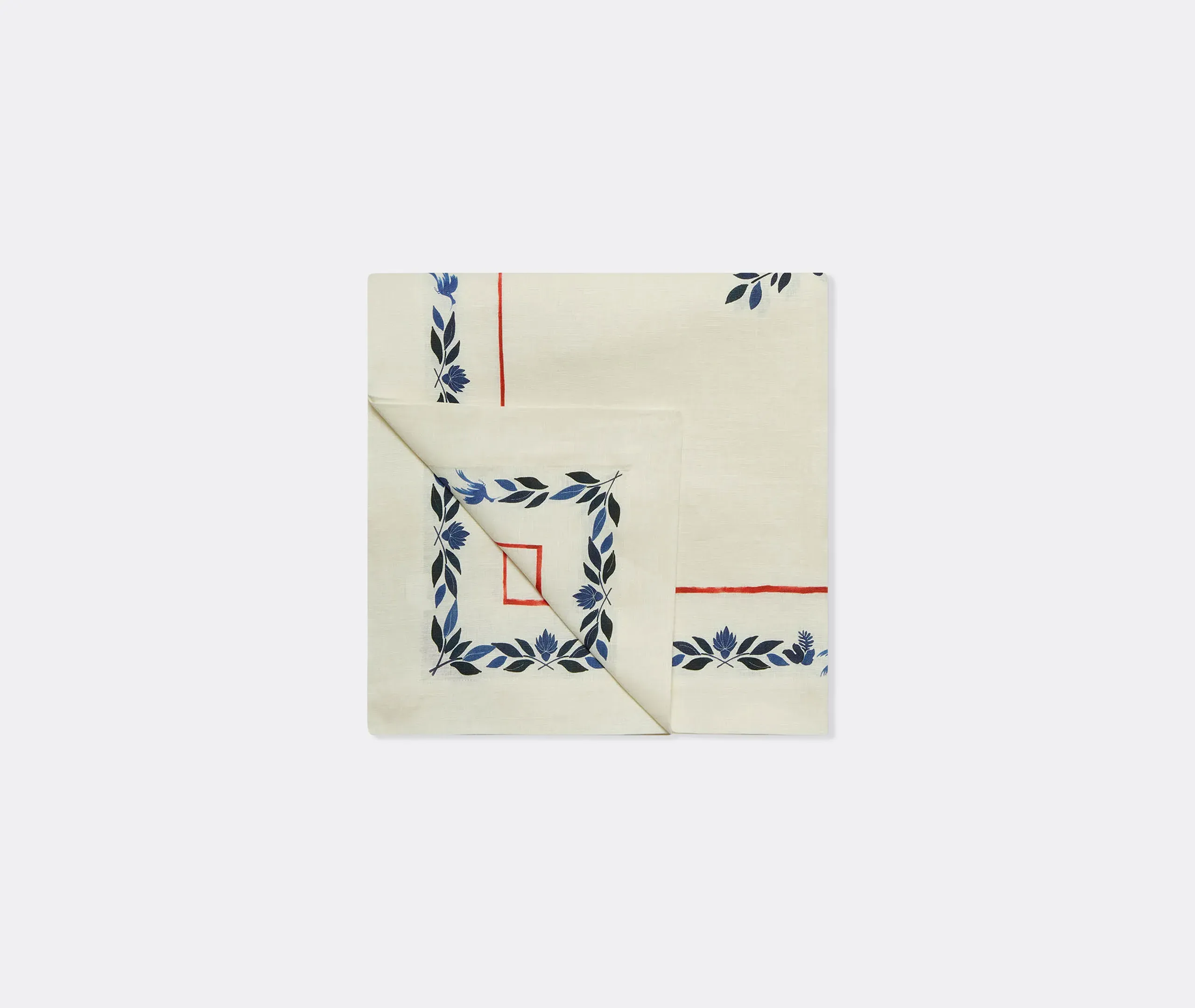 Wildbird Large Tablecloth - Blue, Linen