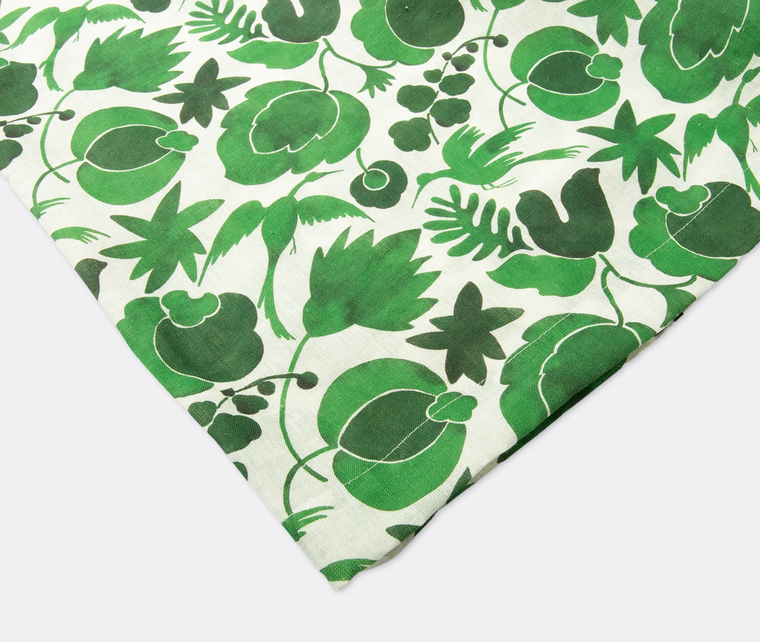 Wildbird Medium Tablecloth - Green, Linen alternate view