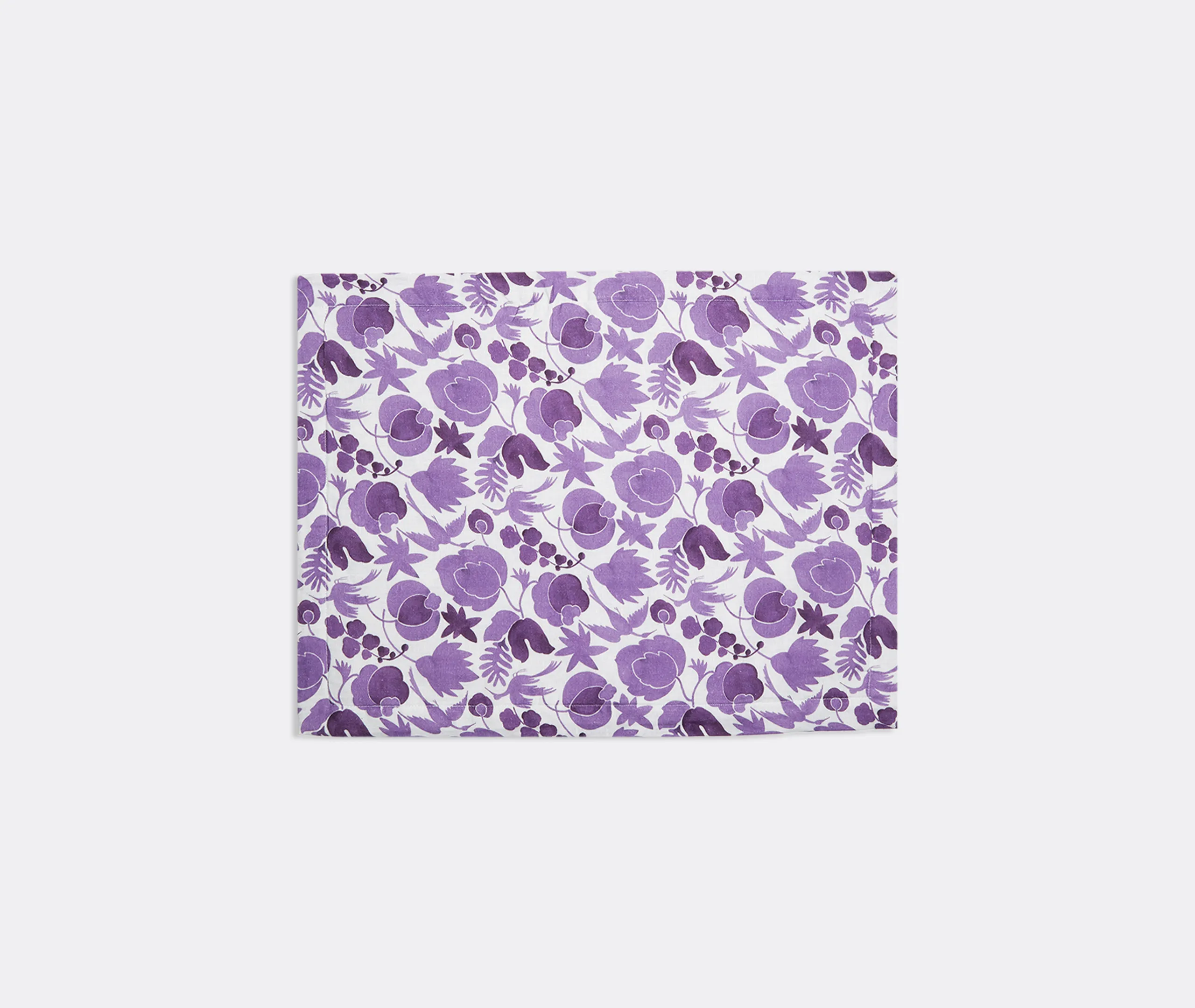 Wildbird Viola Tablemat Set of Two - Purple, Linen