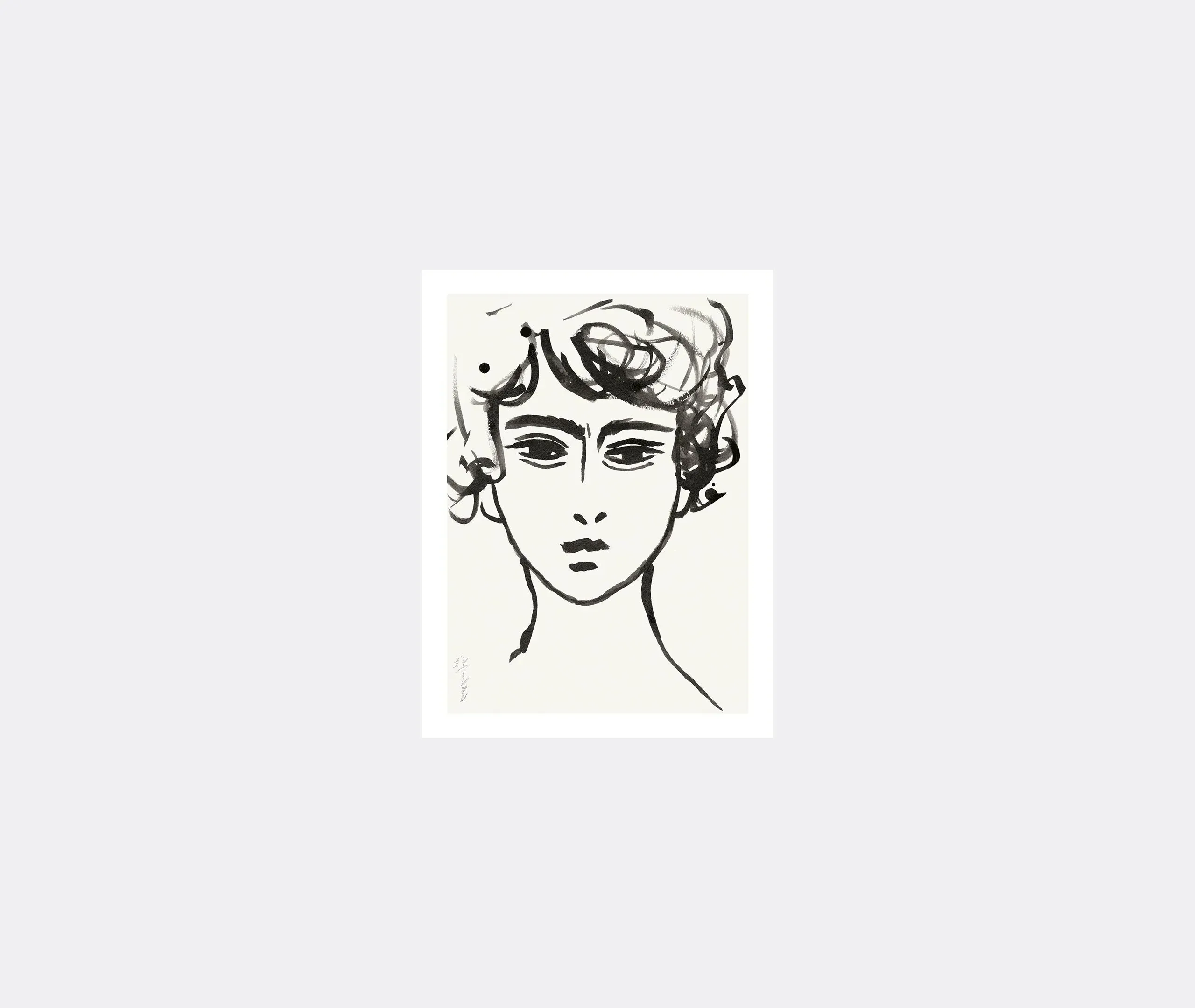 Framed Art Print Beauty 312 - Light Brown