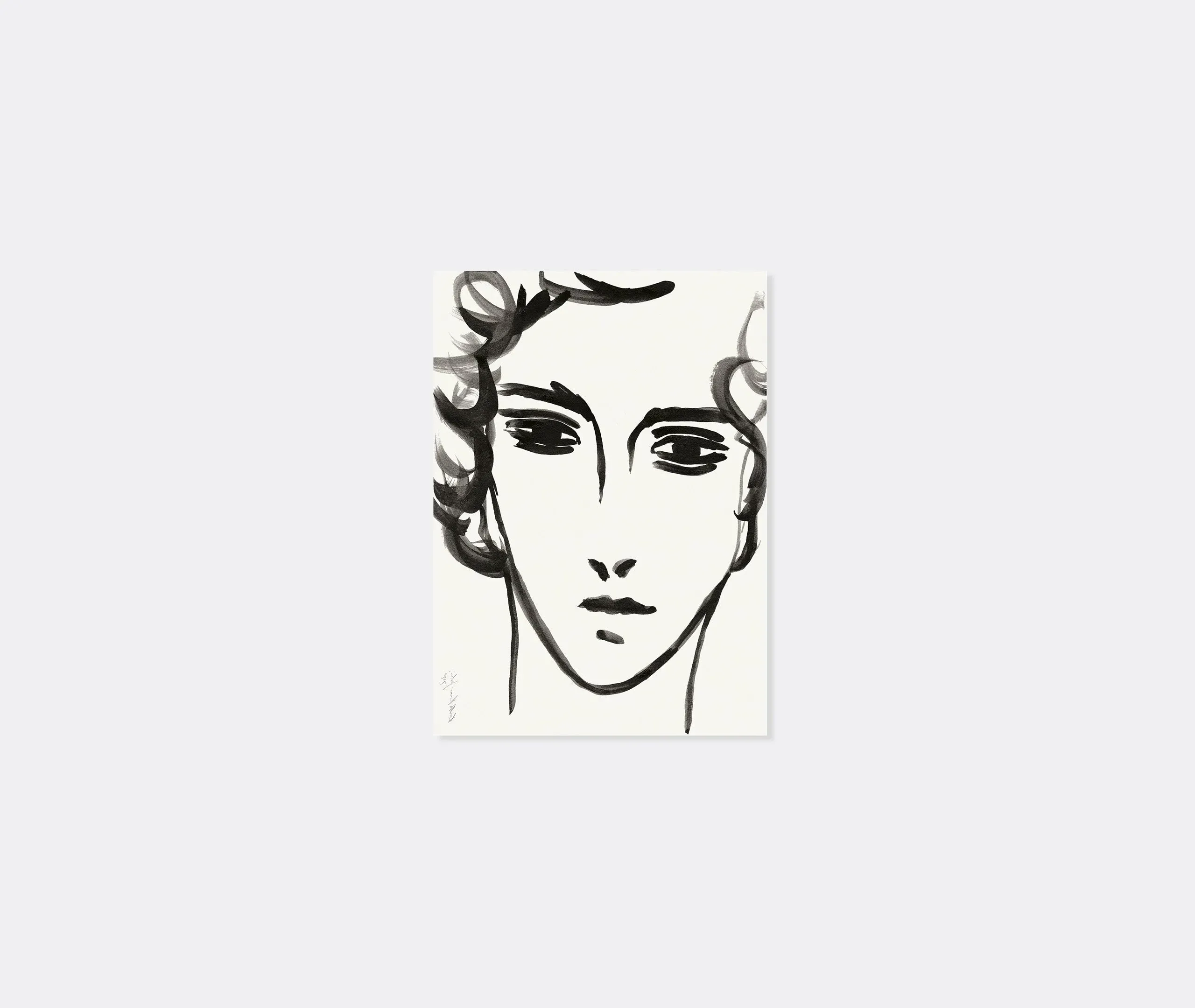 Framed Art Print Poking 325 - Light Brown