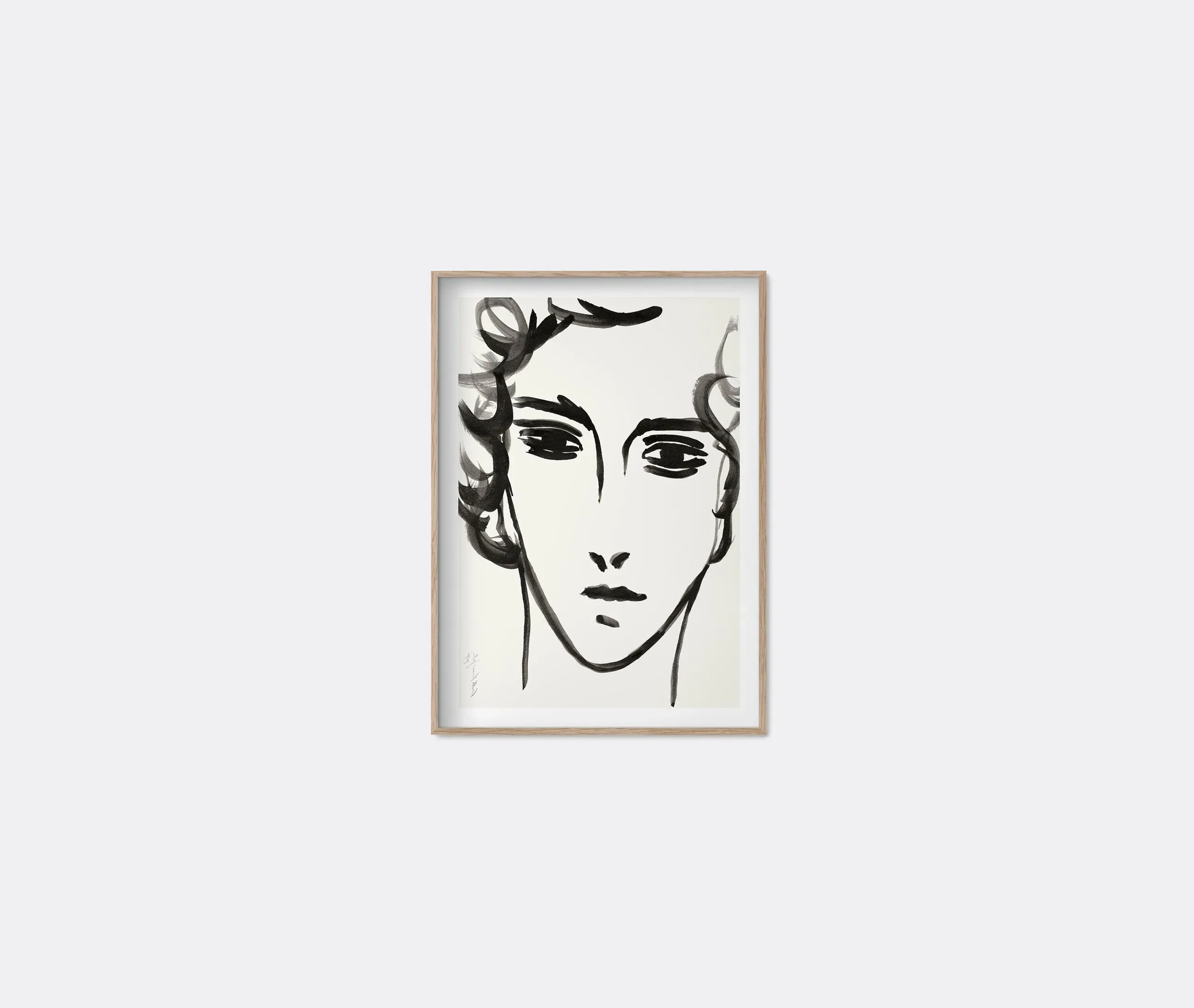 Framed Art Print Poking 325 - Light Brown