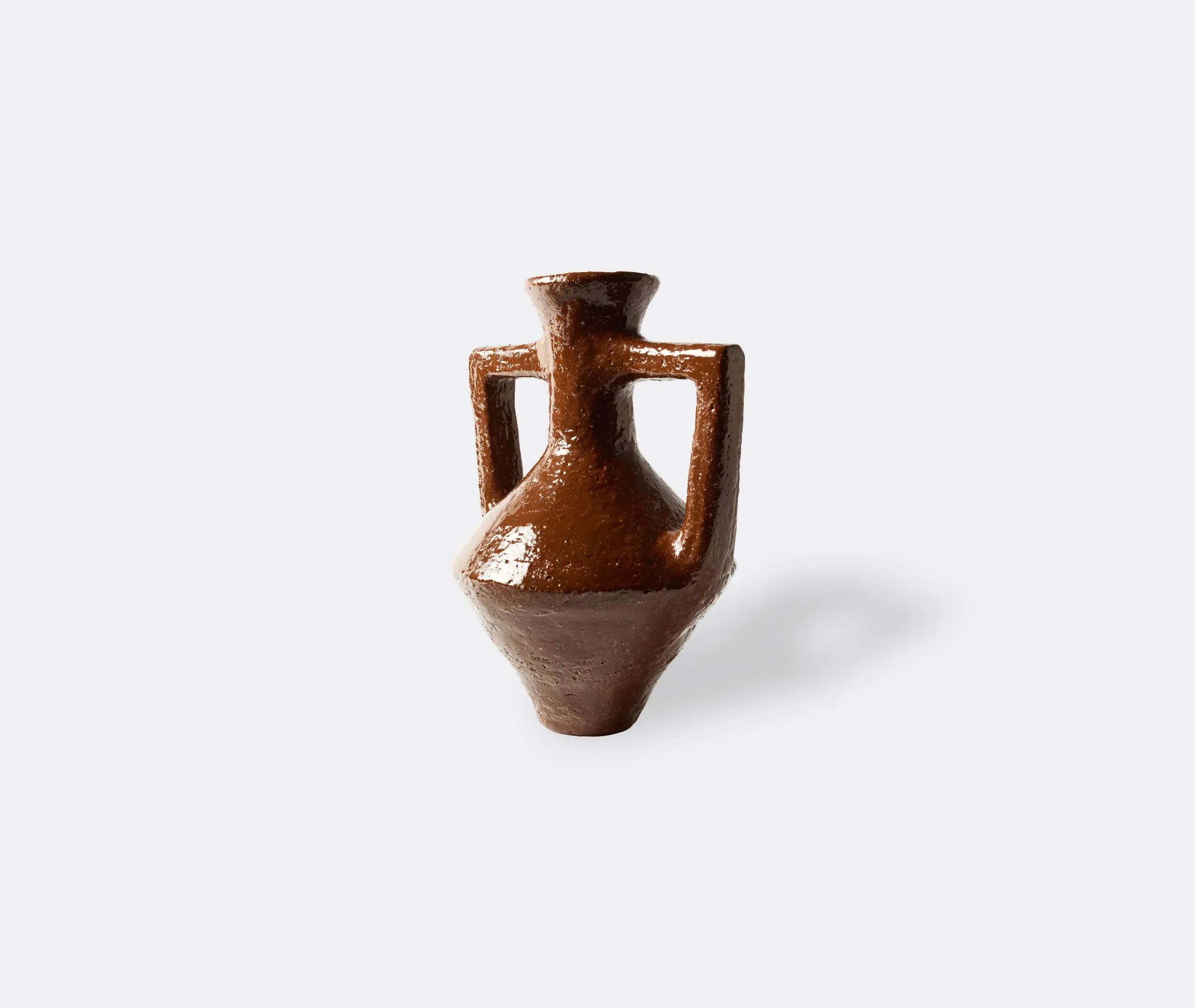Tall Textured Vase - Dark Brown, Stoneware Clay