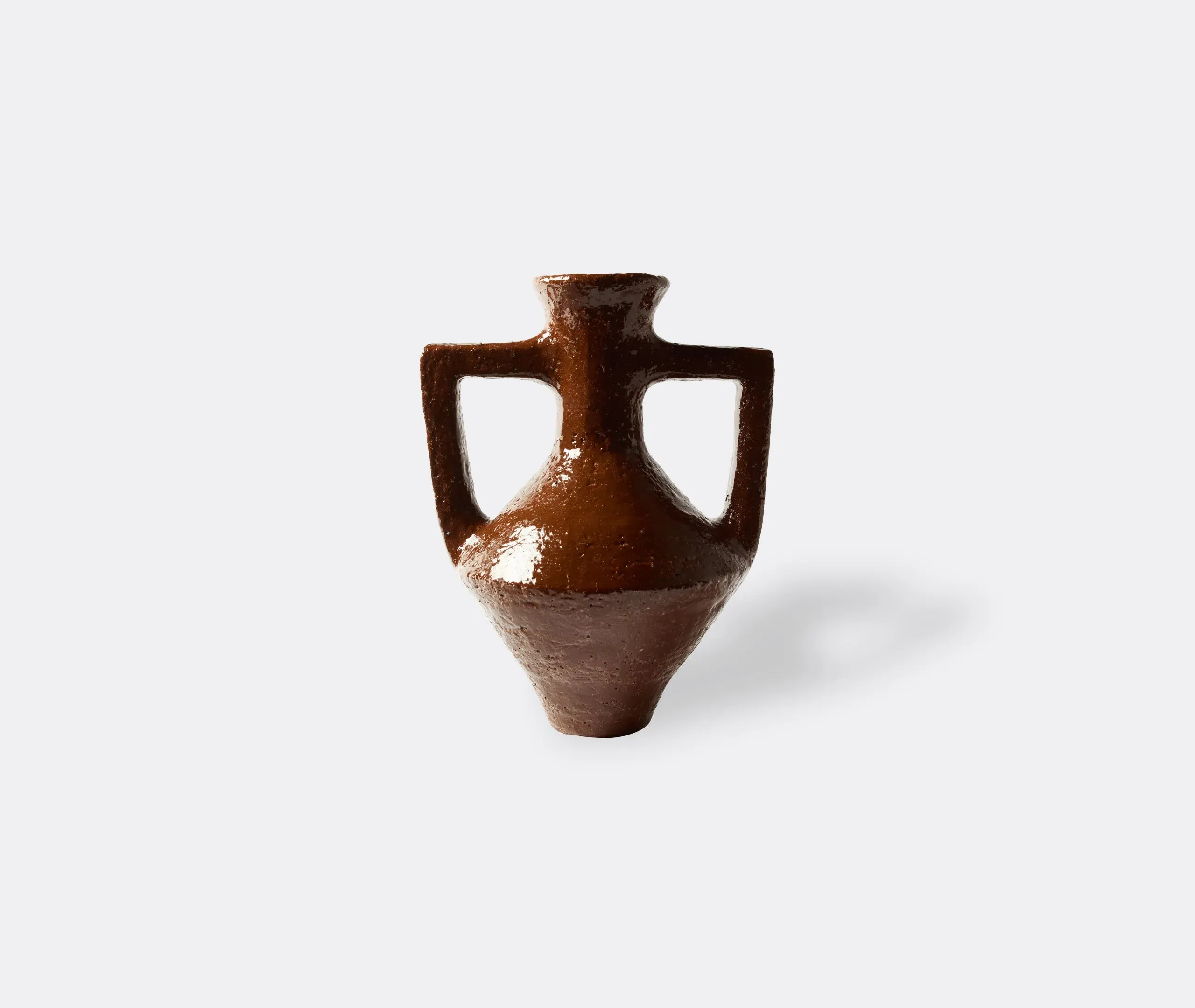 Tall Textured Vase - Dark Brown, Stoneware Clay image
