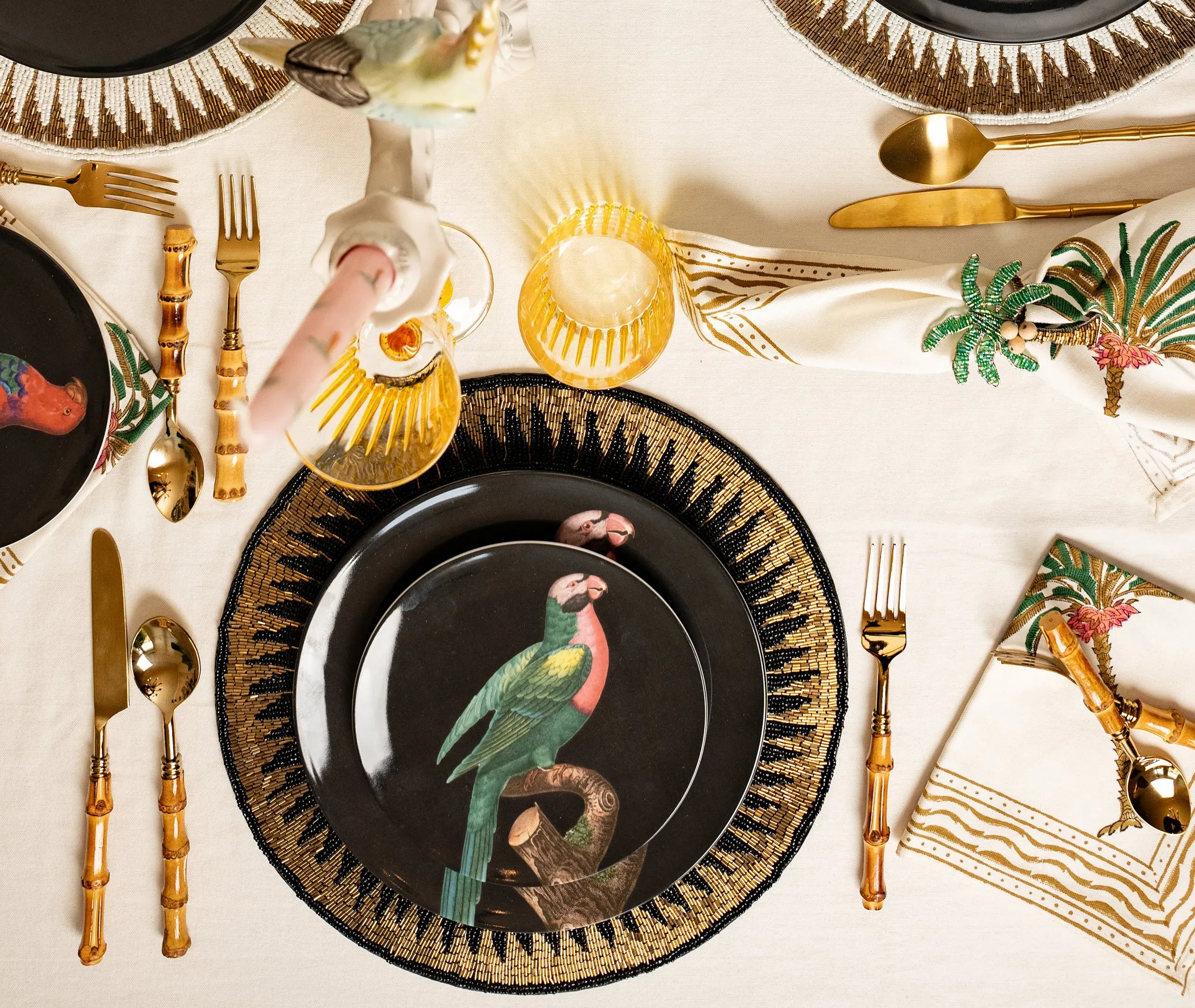 5-Piece Cutlery Set - Gold, Bamboo