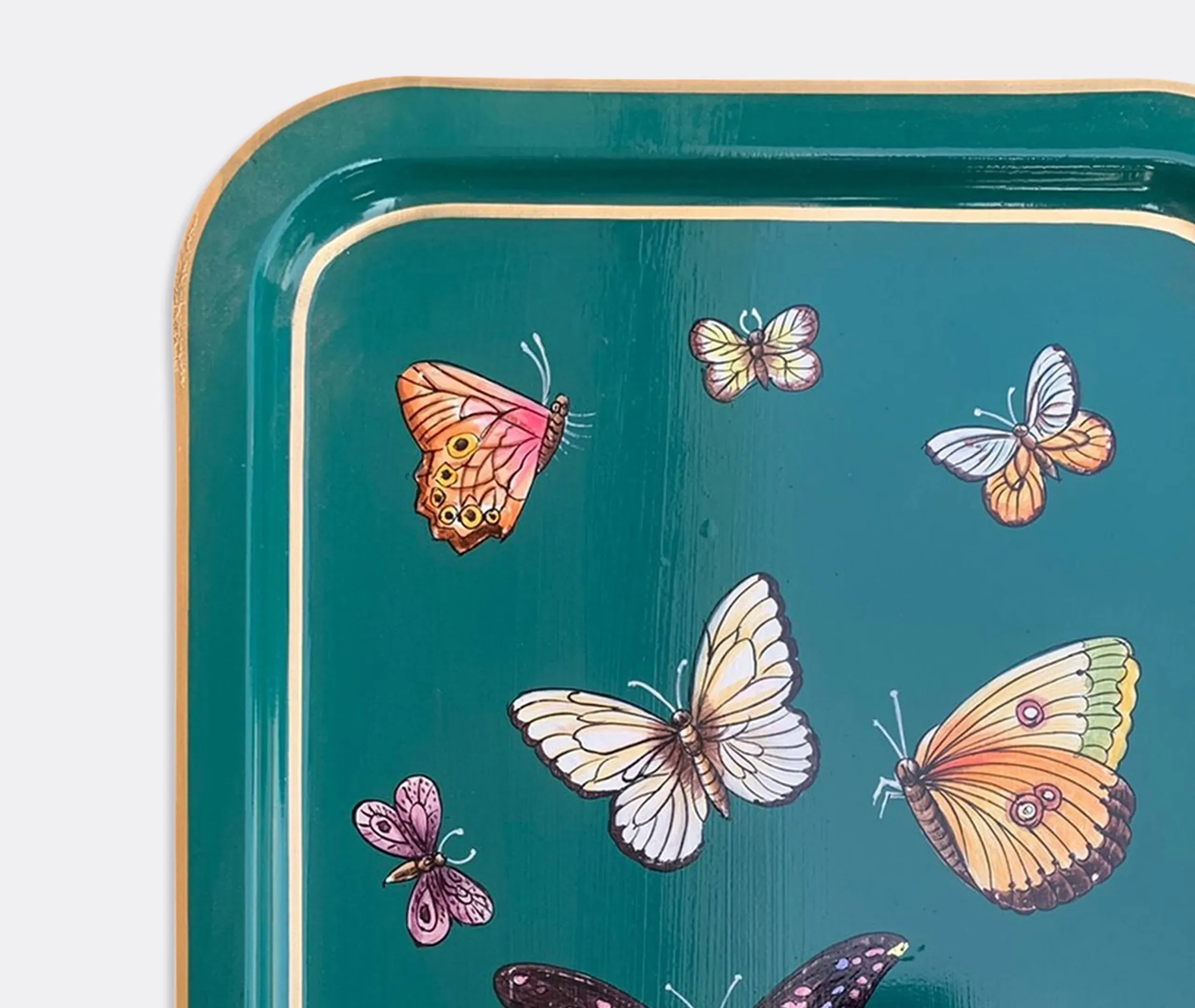 Butterfly Serving Tray - Multicolor, Iron