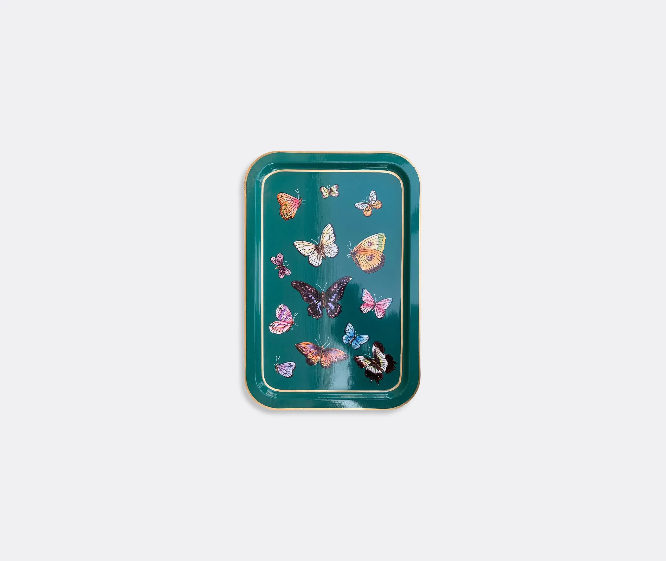 Butterfly Serving Tray - Multicolor, Iron image