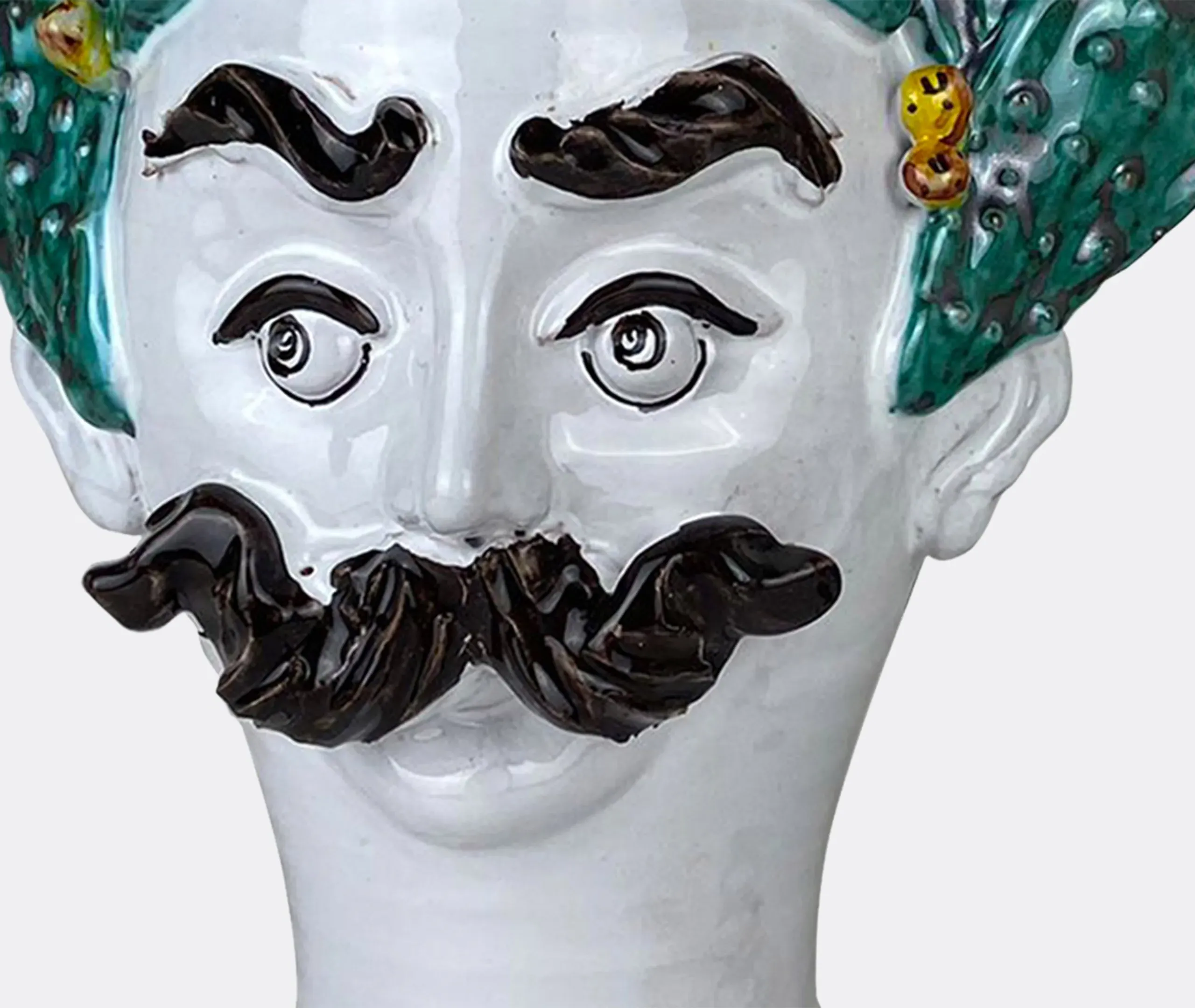 Cacti Head Vase Man - Multicolor, Ceramic