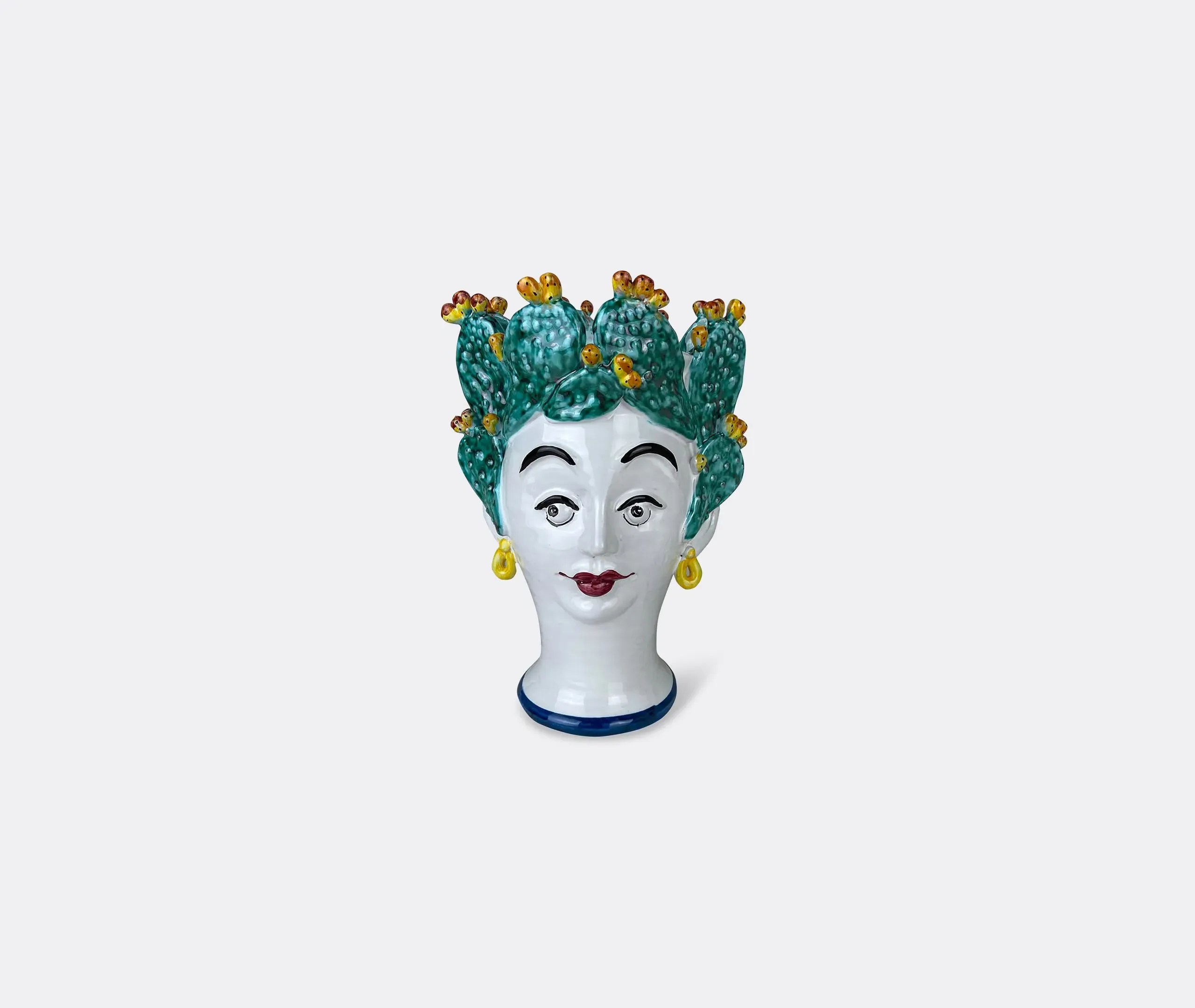 Cacti Head Vase Woman - Multicolor, Ceramic