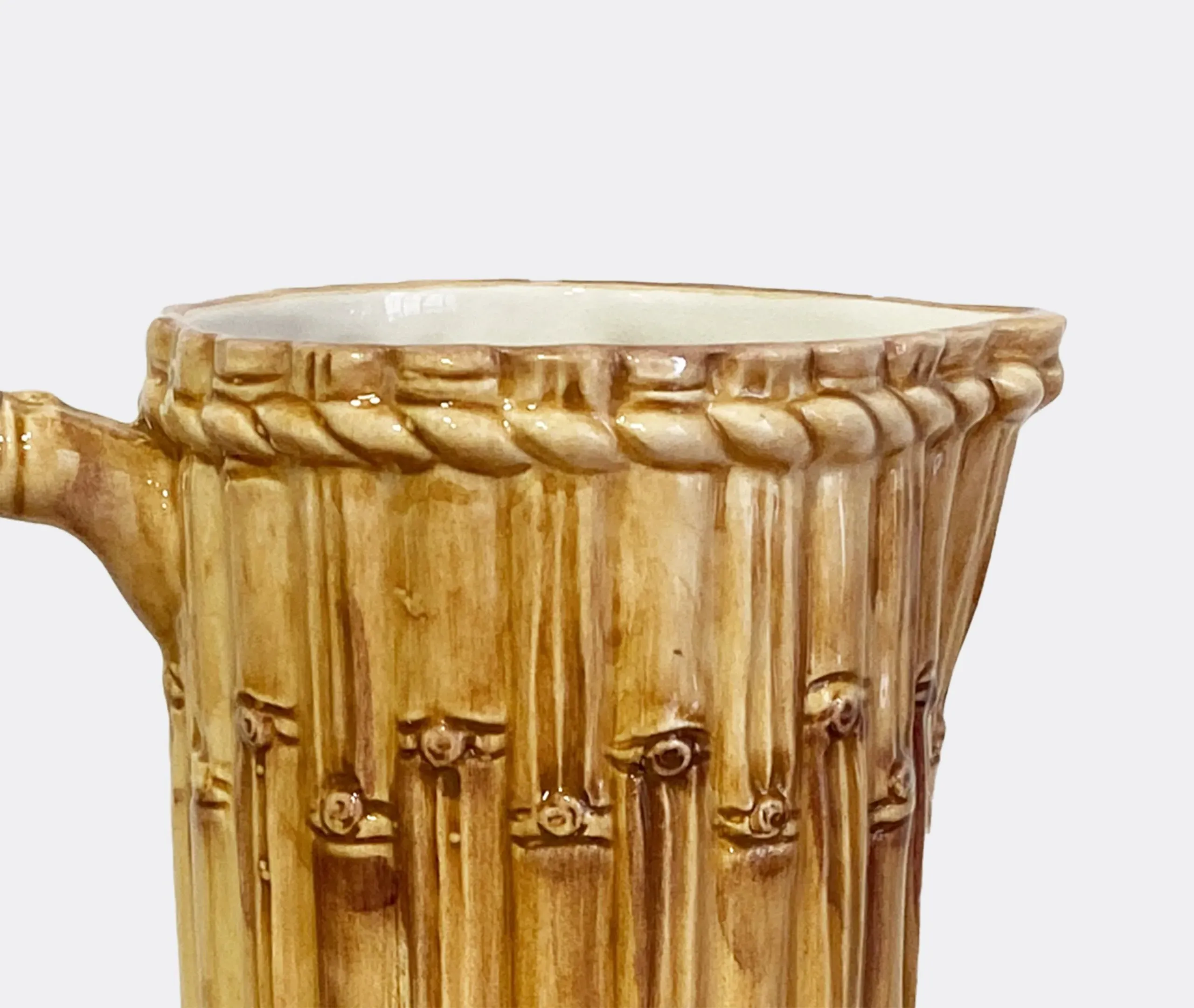 Ceramic Jug with Bamboo Design - Multicolor