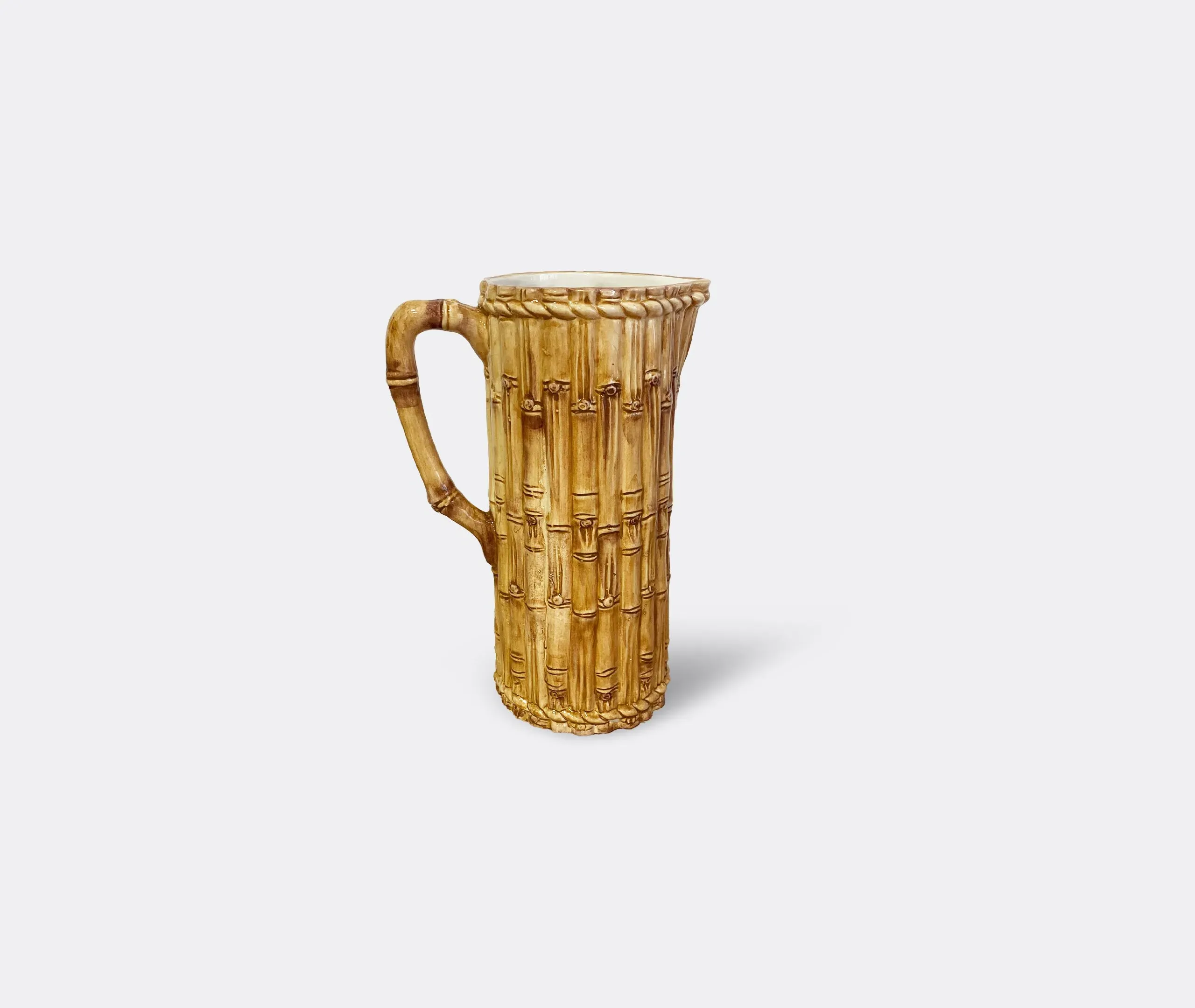 Ceramic Jug with Bamboo Design - Multicolor image