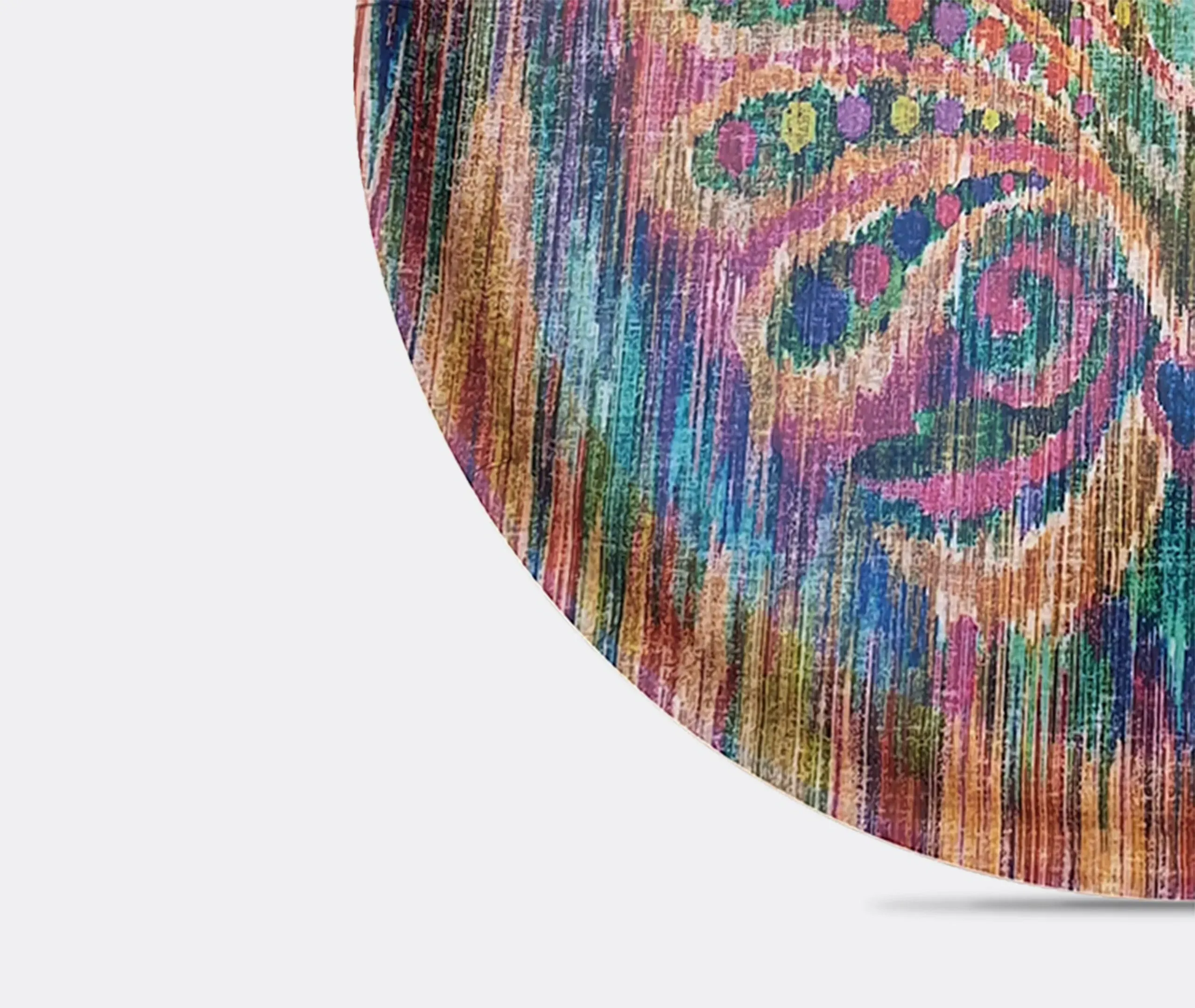 Circular Tray Set of Two - Multicolor Peacock