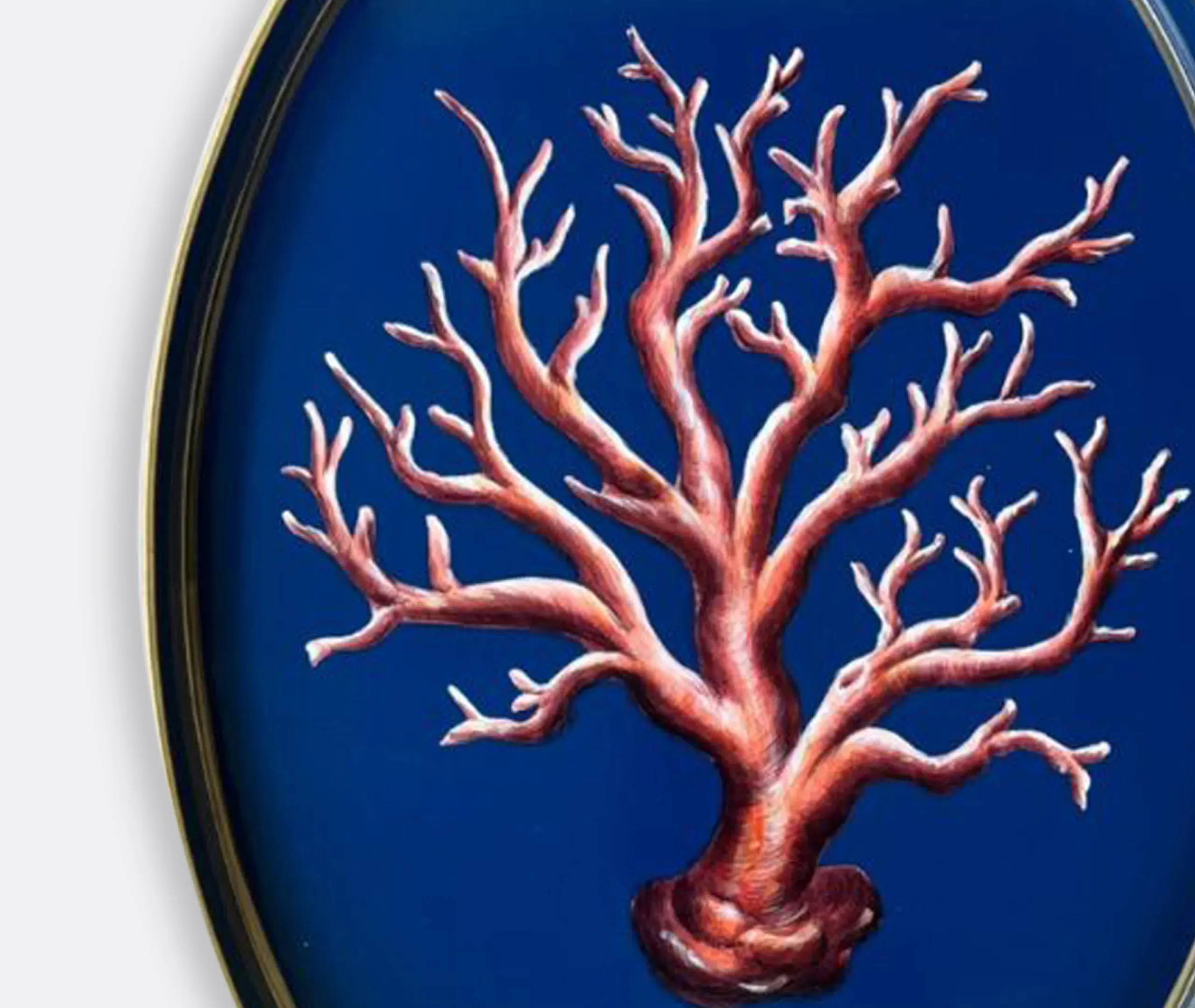 Coral Collection Oval Serving Tray - Multicolour, Iron alternate view