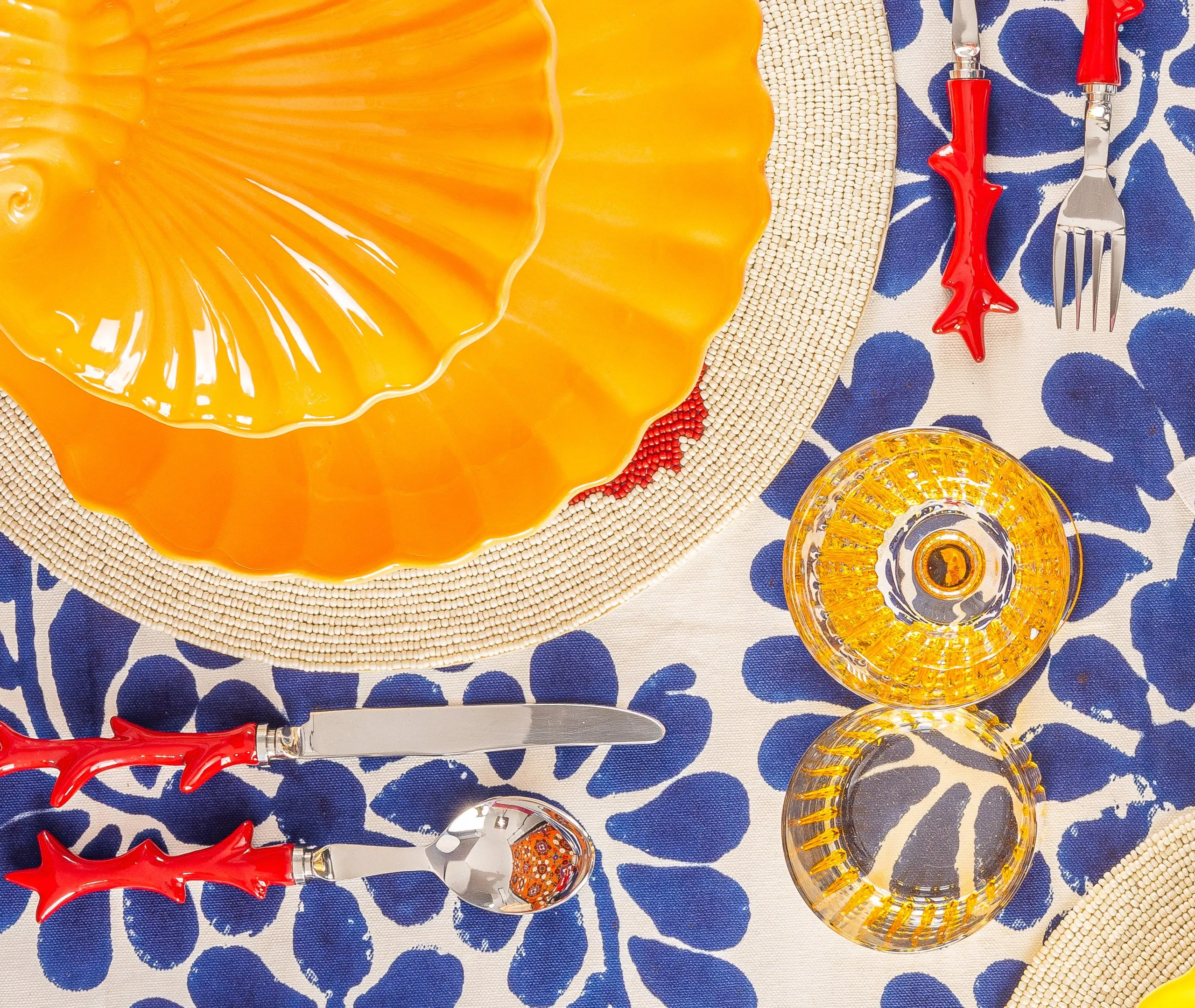 Coral Serving Set - Multicolor, Resin