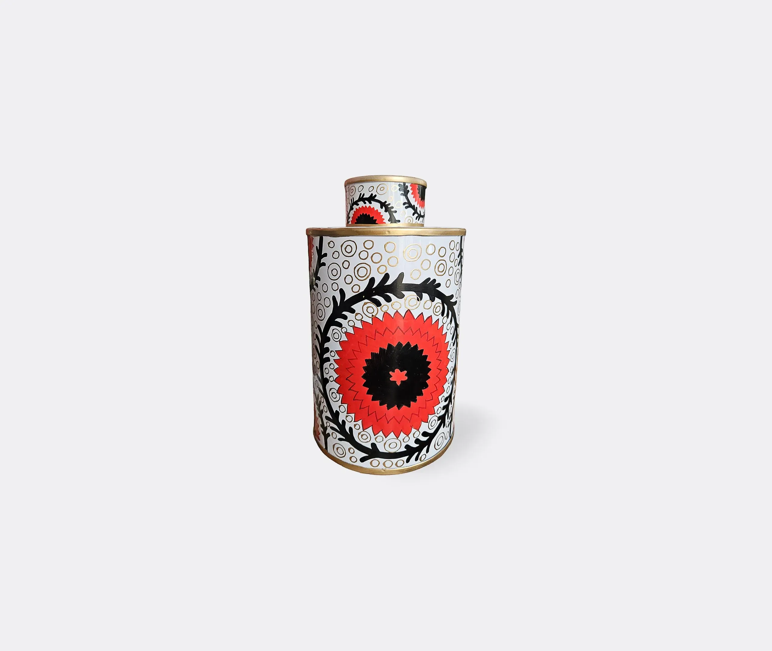 Cylindrical Vase with Hand-Applied Design - Iron image