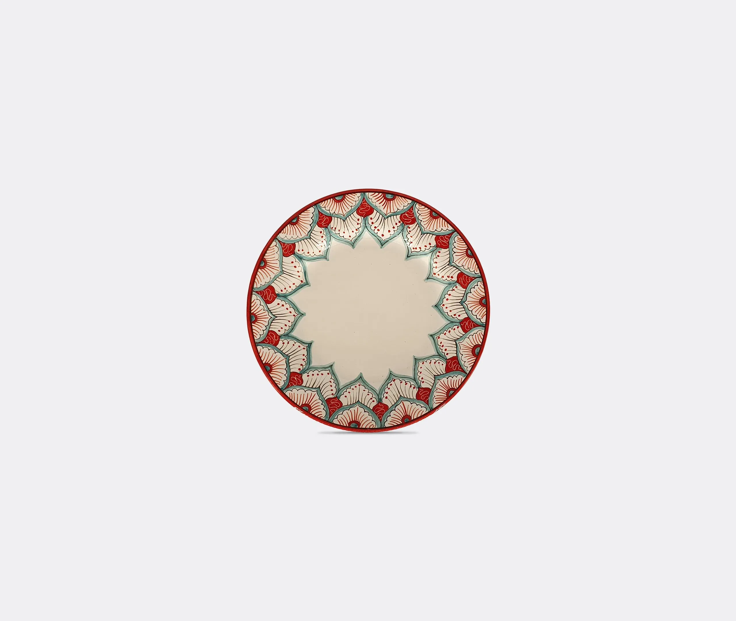 Dessert Plate with Peacock Motif - Multicolor, Ceramic image