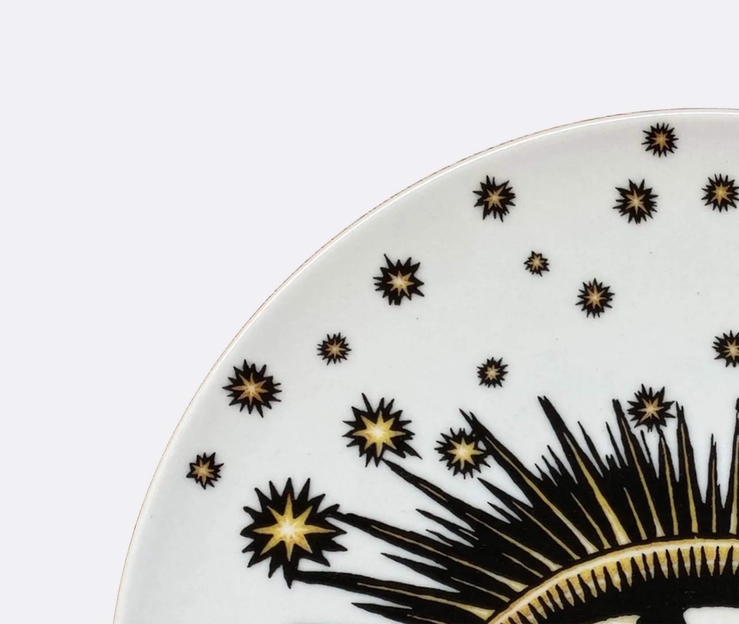 Dinner Plate with Eye Design - White, Porcelain