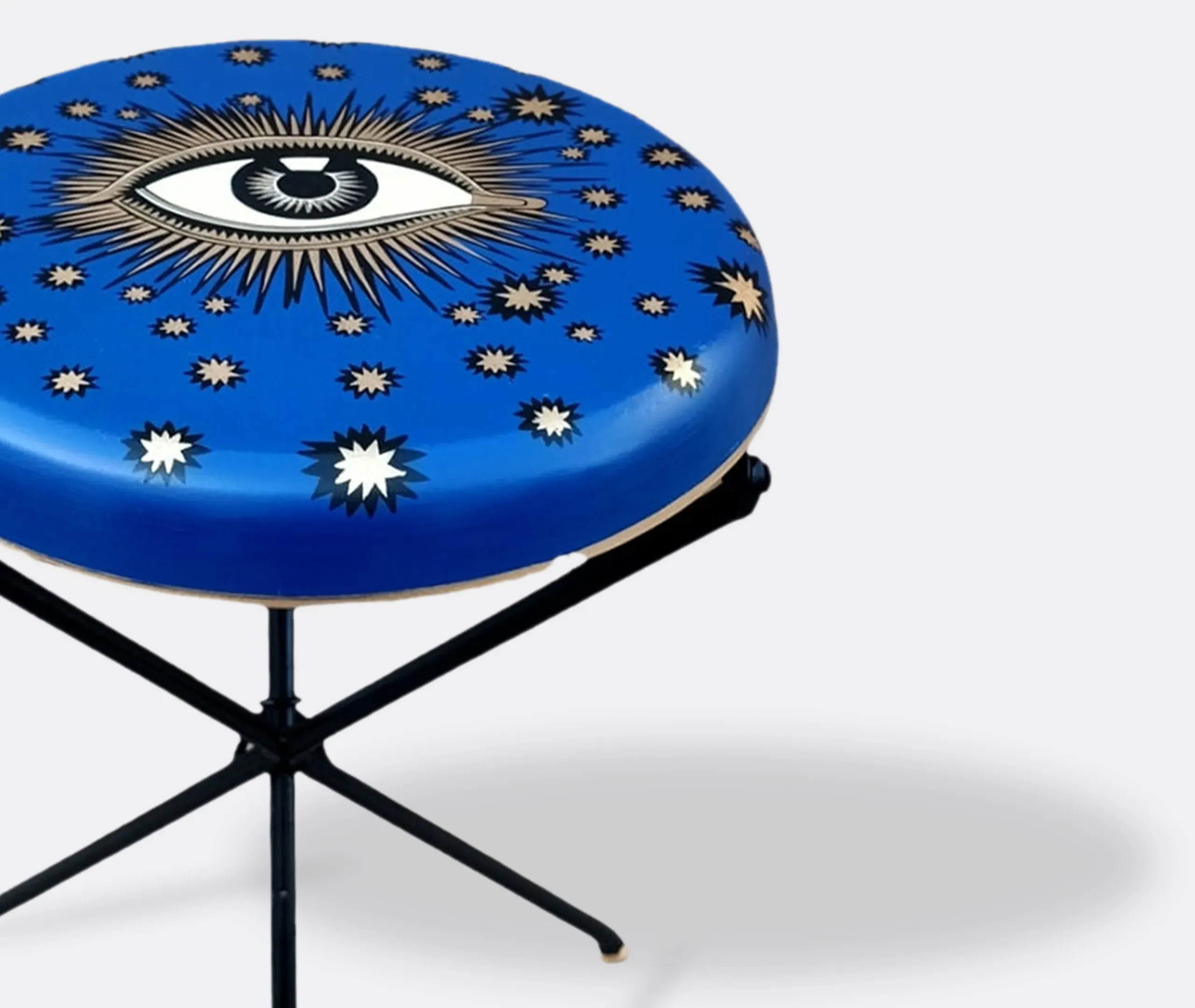 Eye Iron Stool - Blue, Iron