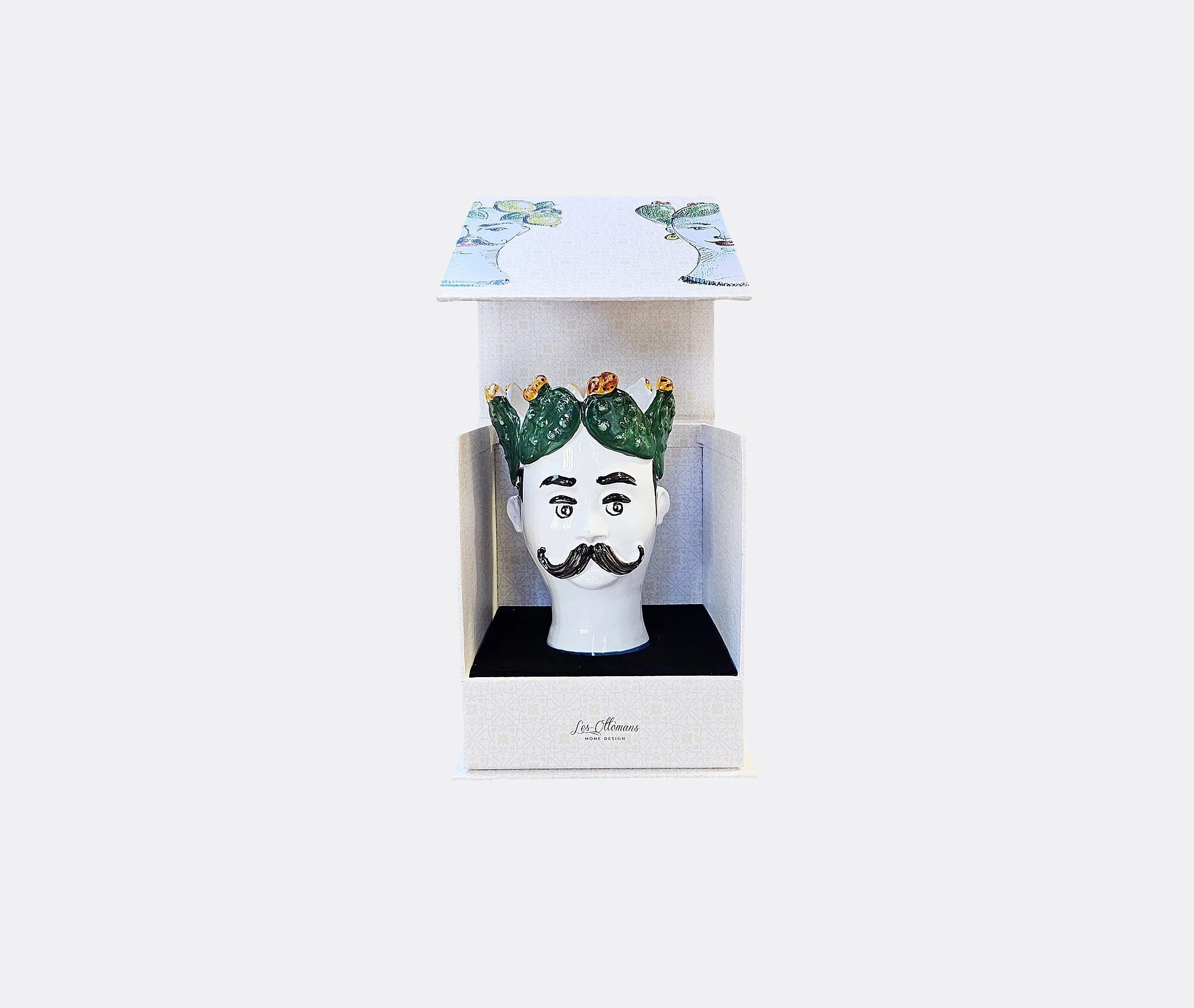 Ficus Candle Holder - Multicolor, Ceramic