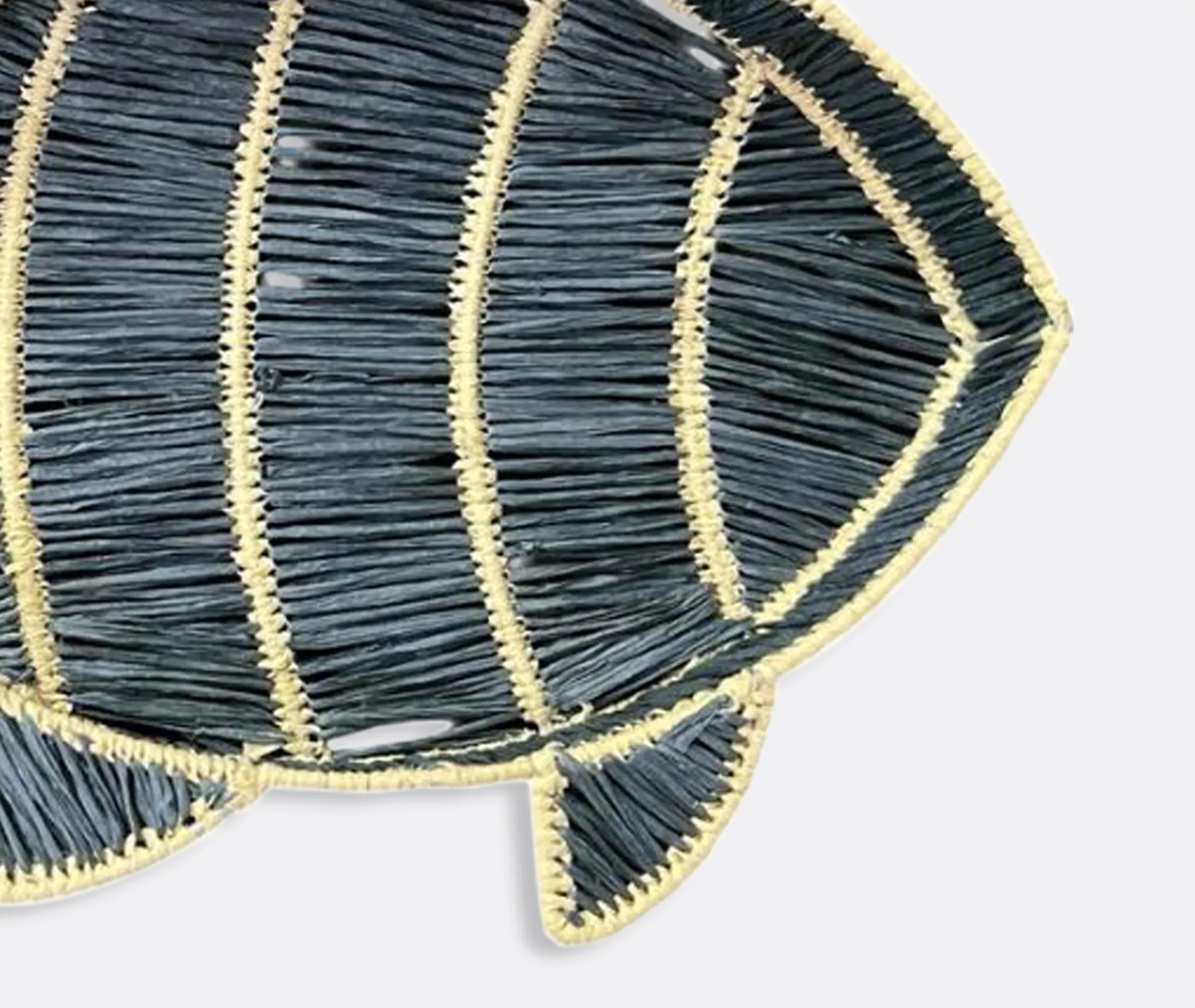 Fish Oval Basket - Blue, Raffia alternate view