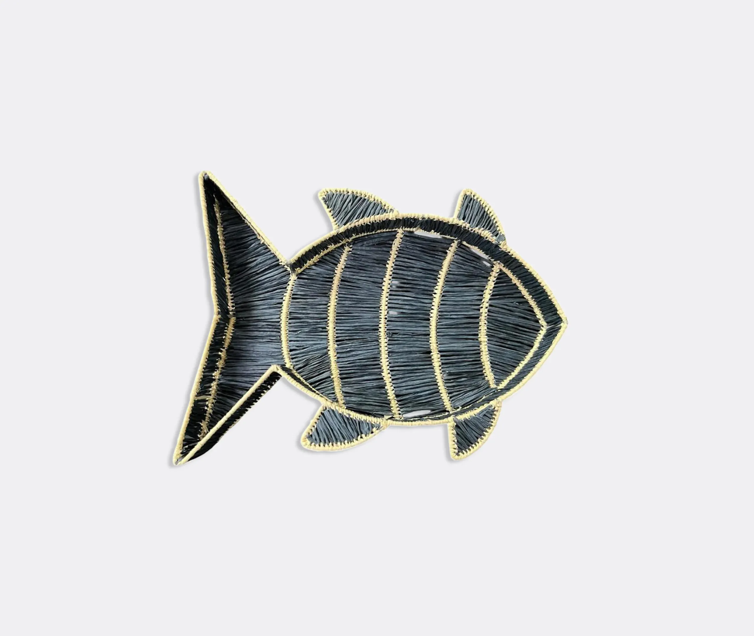 Fish Oval Basket - Blue, Raffia product