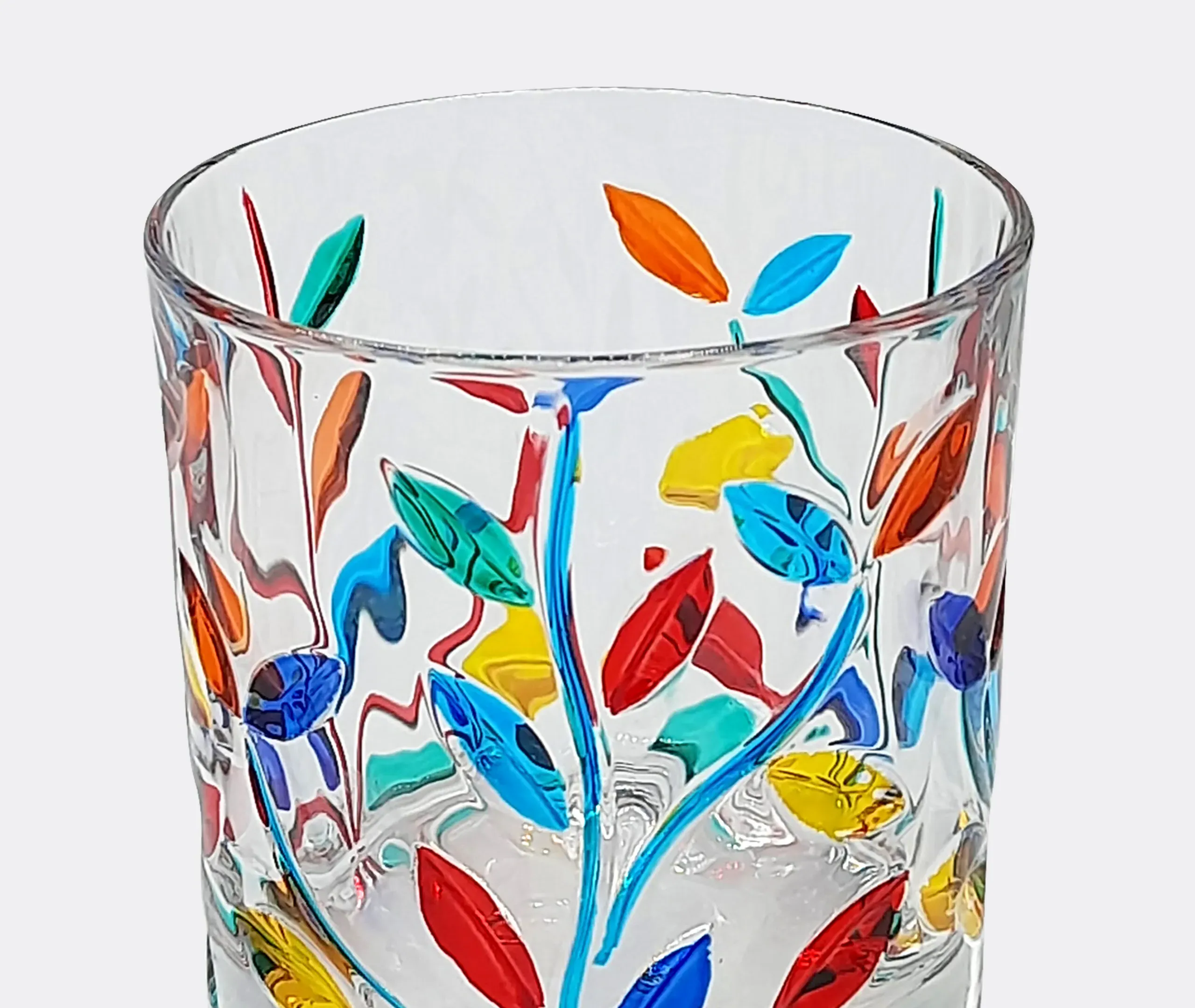 Floral Crystal Tumblers Set of Four - Multicolor