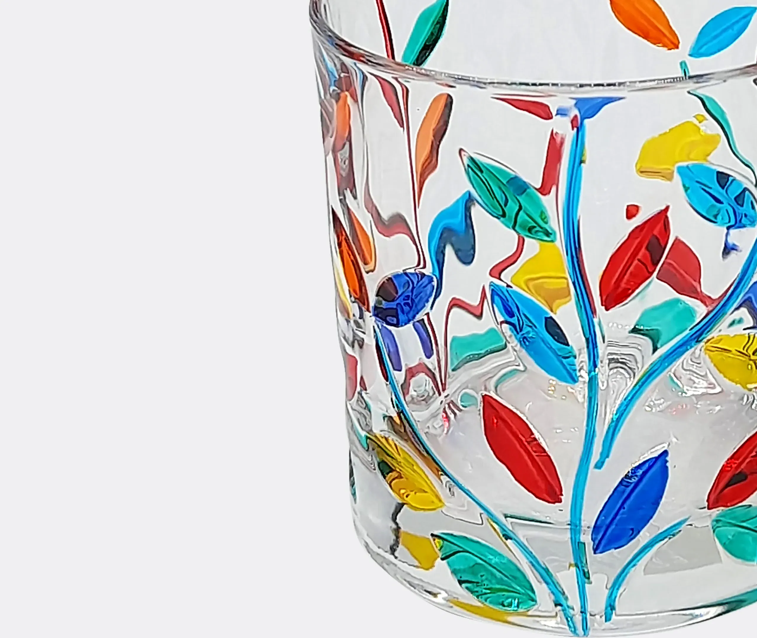 Floral Crystal Tumblers Set of Four - Multicolor