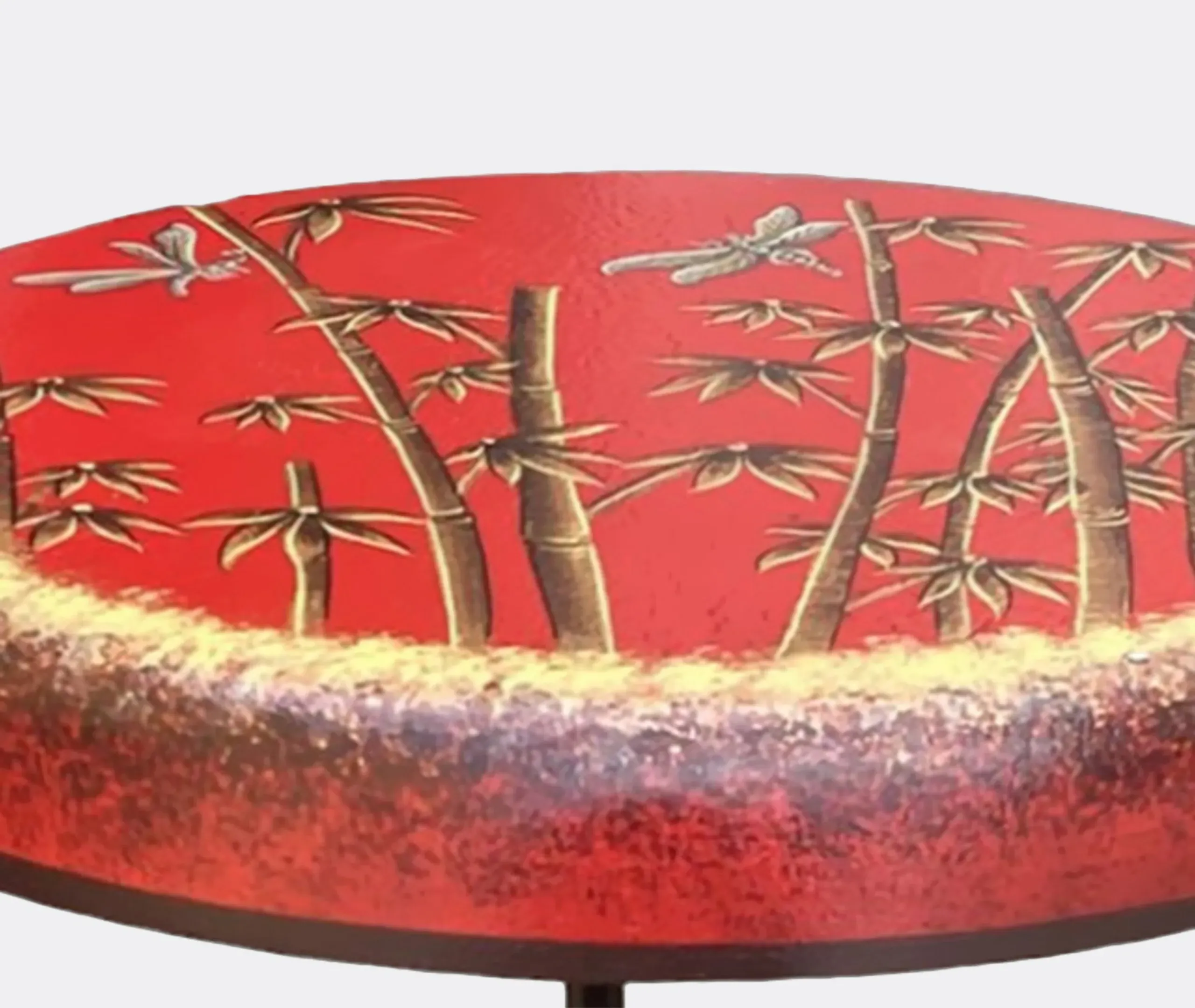 Folding Stool Hand Painted - Red, Iron