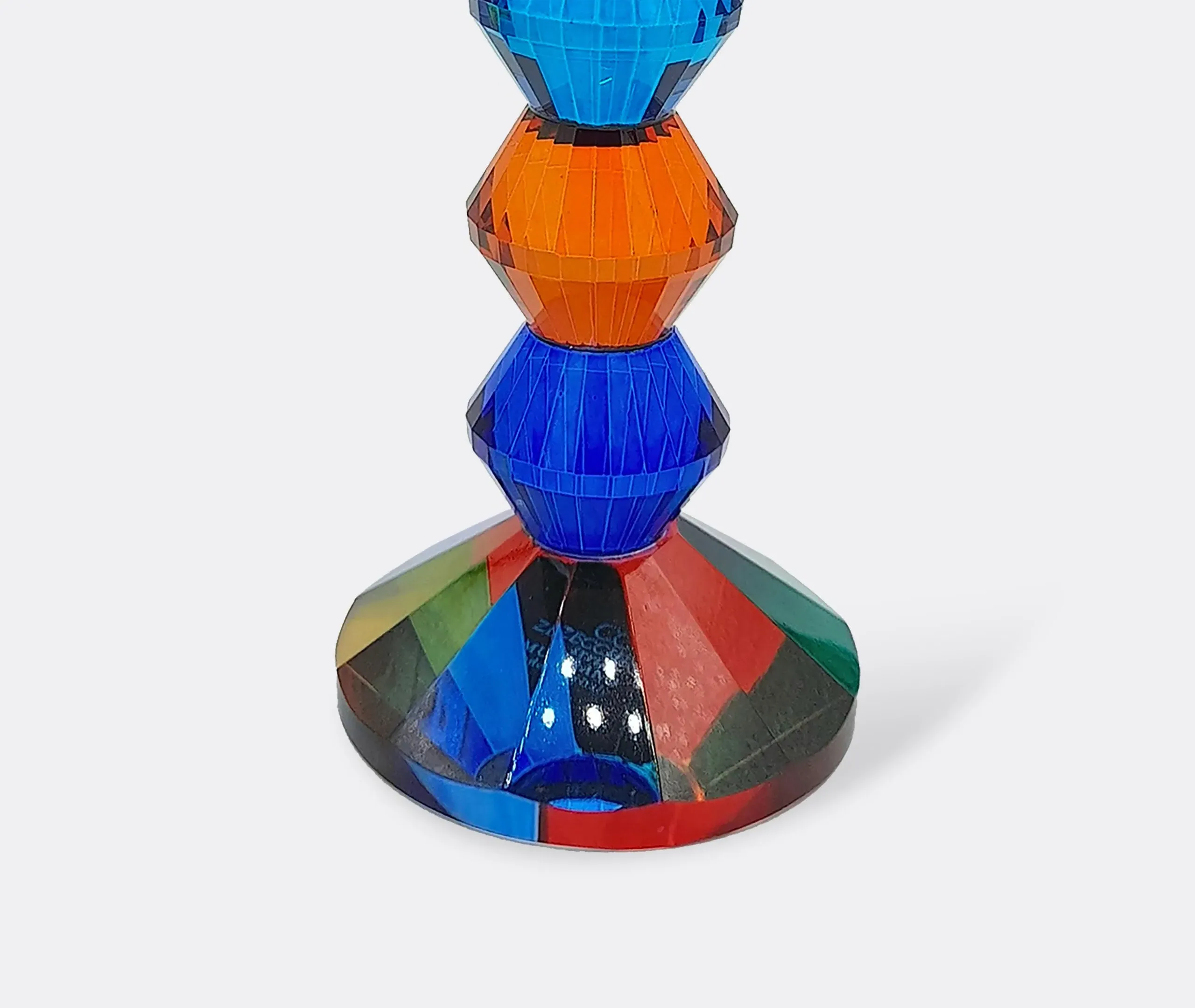 Geometric Candle Holder - Multicolor, Crystal