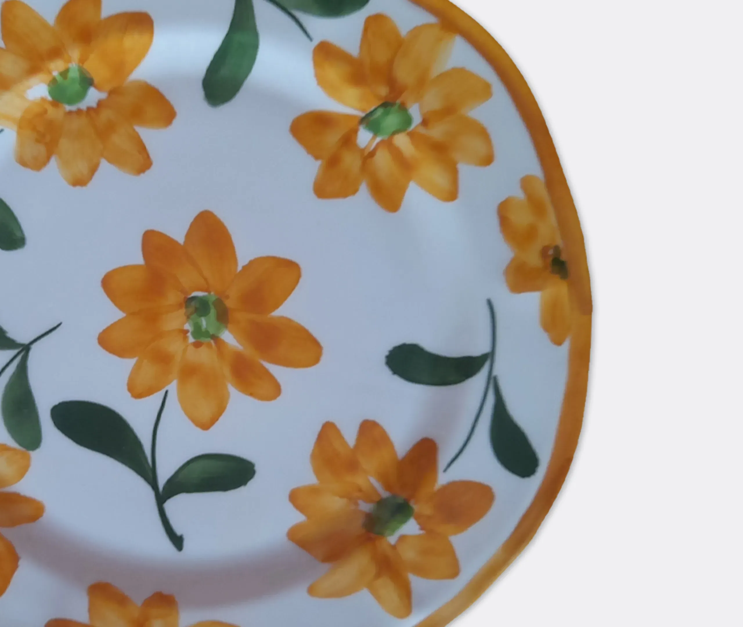 Hand Painted Ceramic Plate - Orange