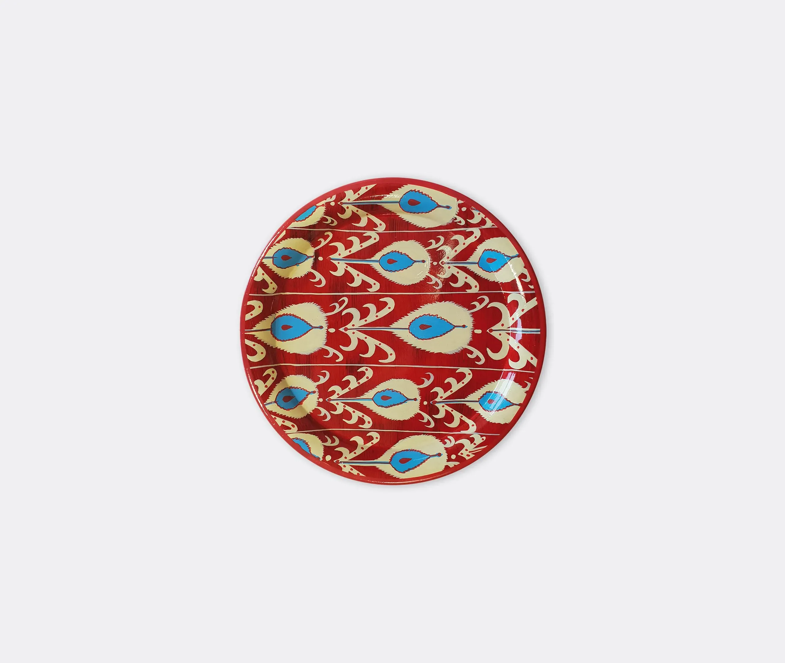 Hand Painted Serving Tray - Blue, Iron image