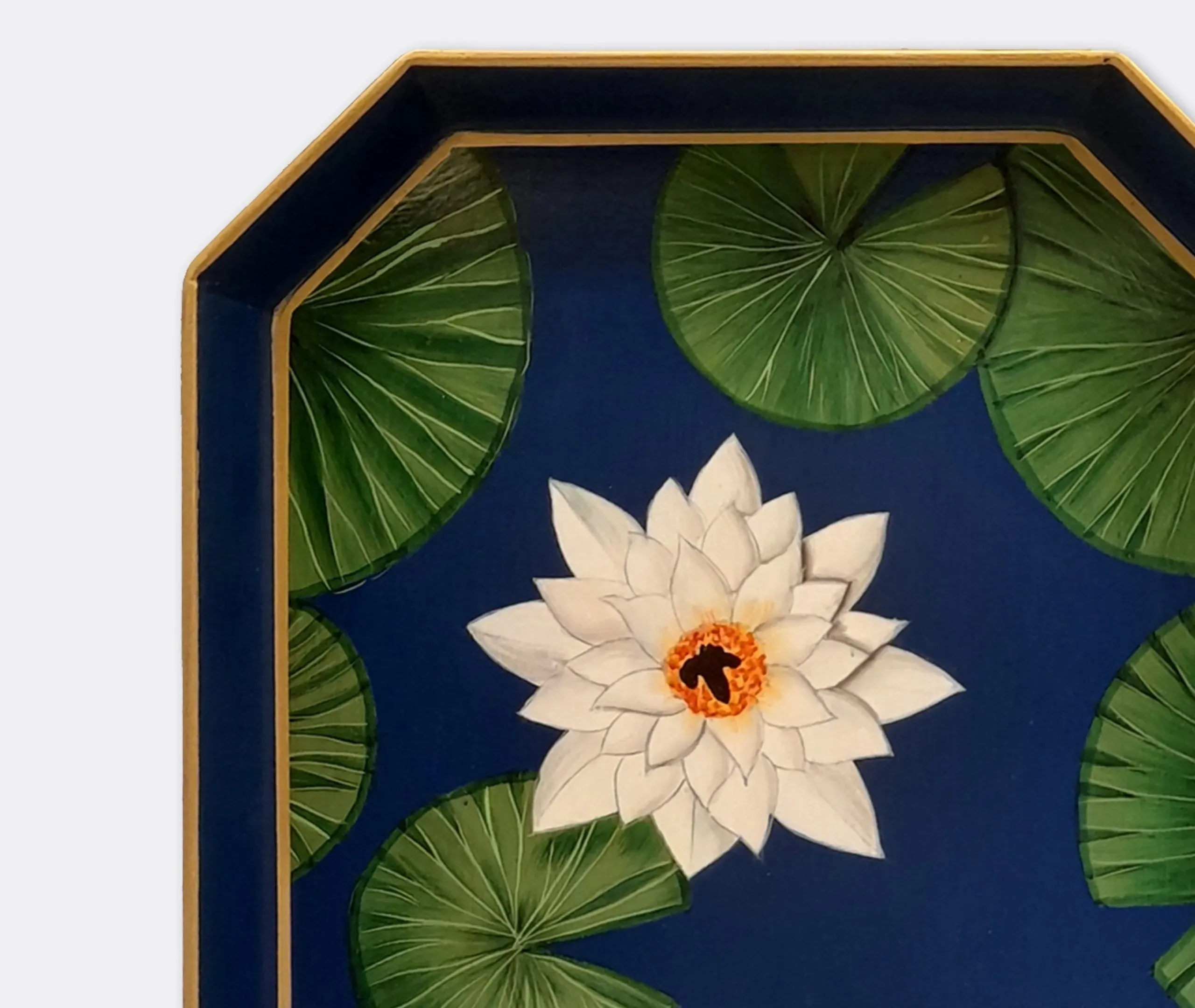 Hand Painted Serving Tray - Navy, Iron