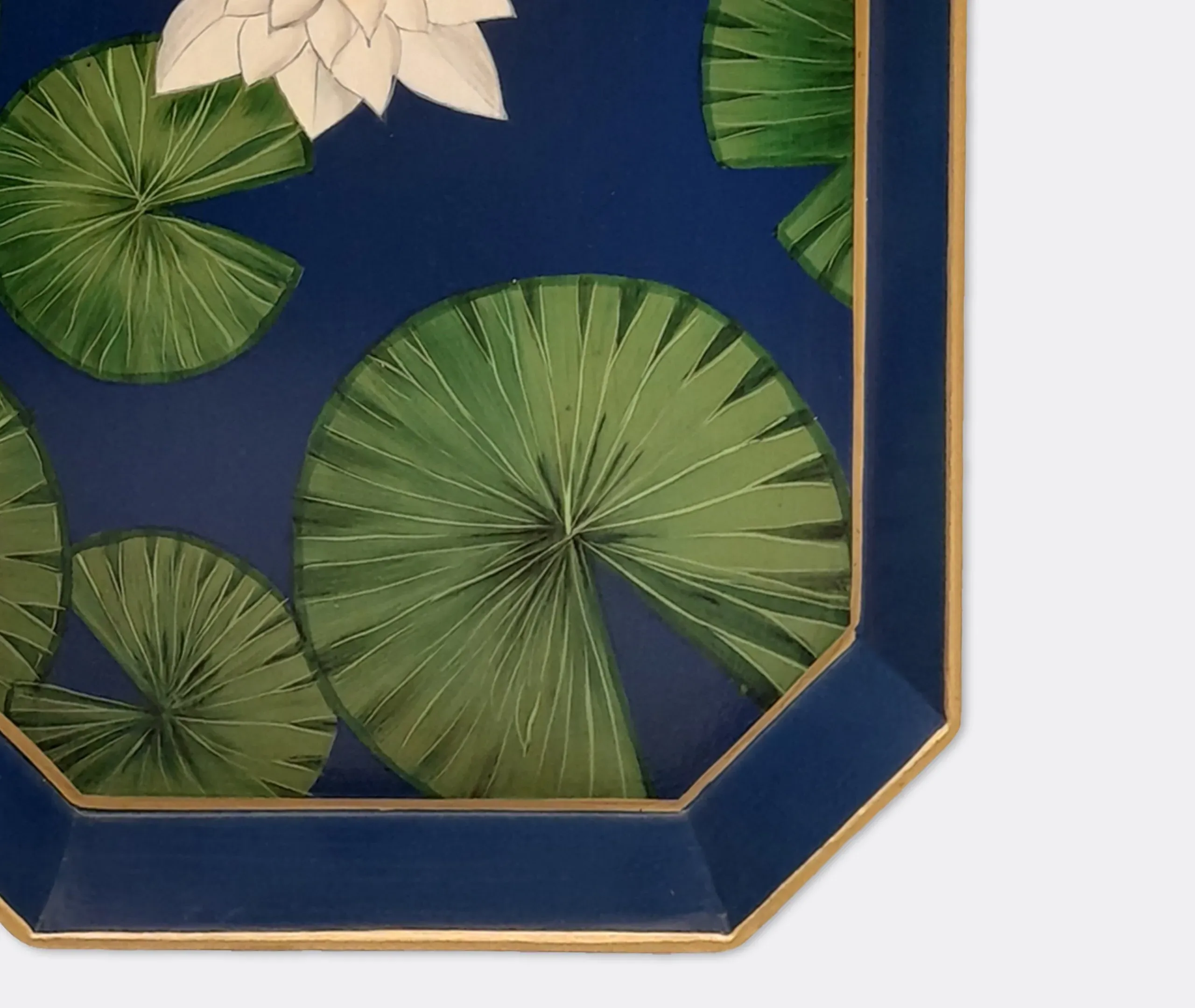 Hand Painted Serving Tray - Navy, Iron