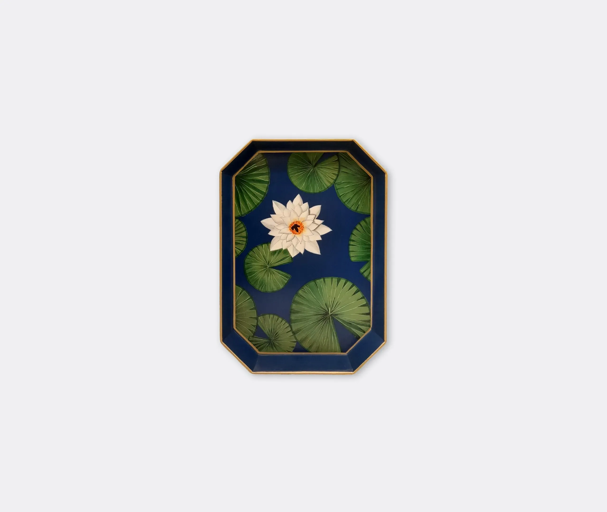 Hand Painted Serving Tray - Navy, Iron