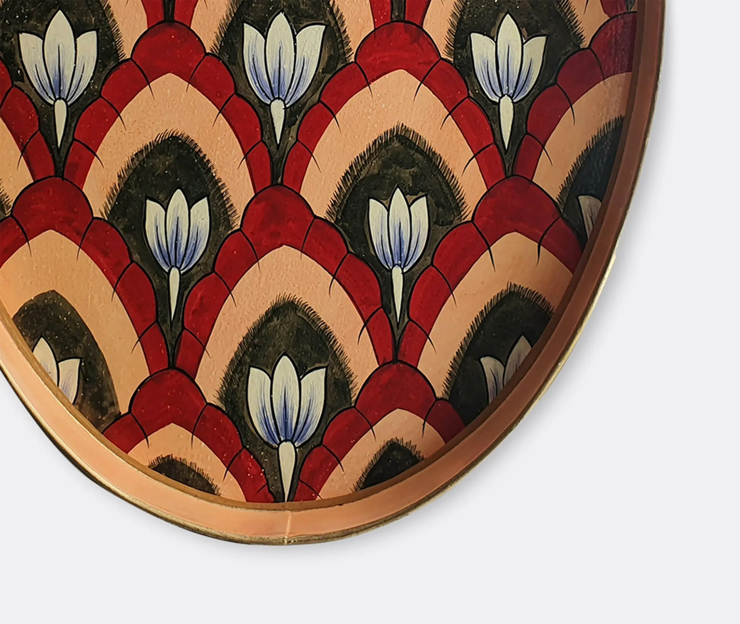 Hand Painted Serving Tray - Yellow, Iron