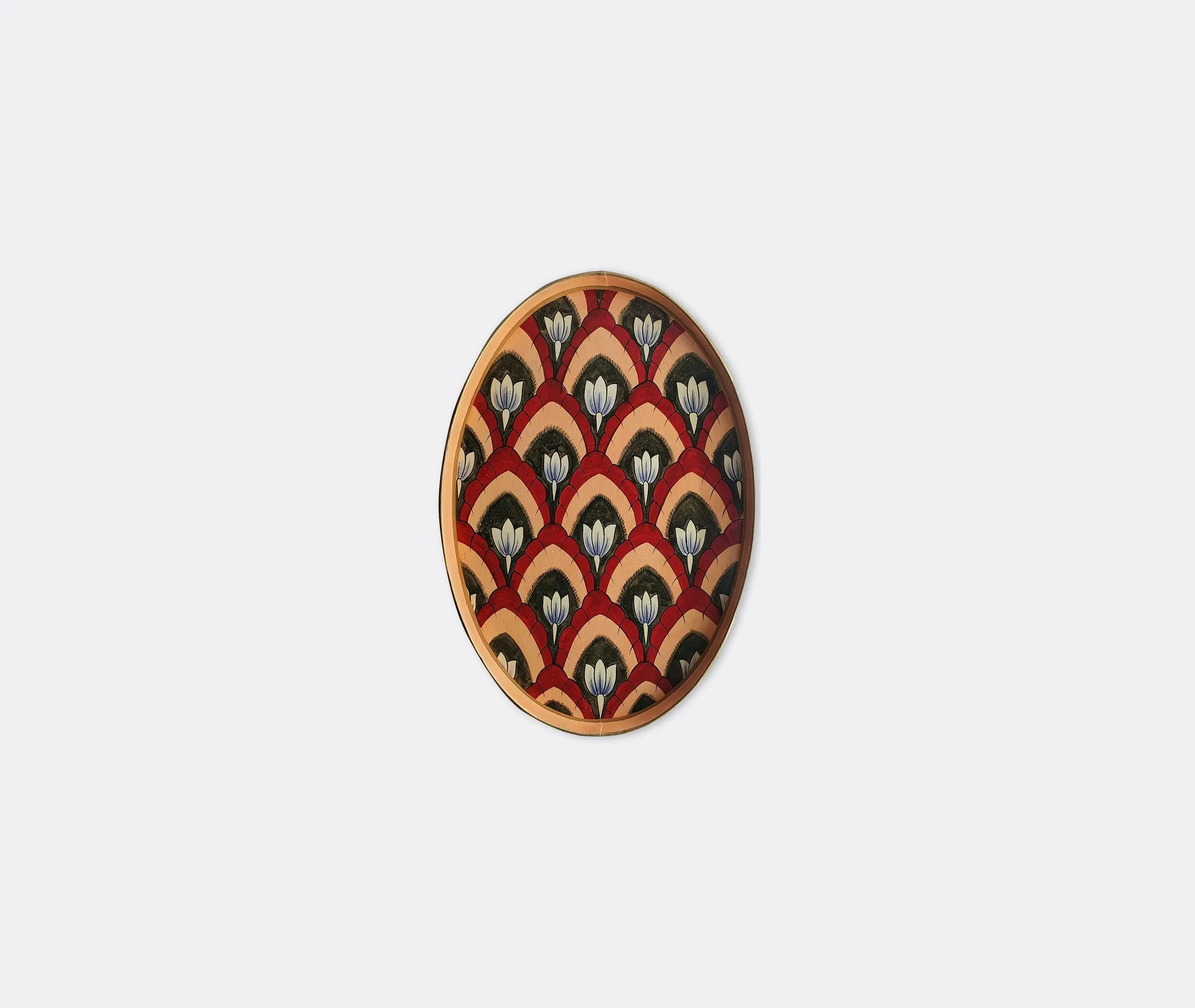 Hand Painted Serving Tray - Yellow, Iron