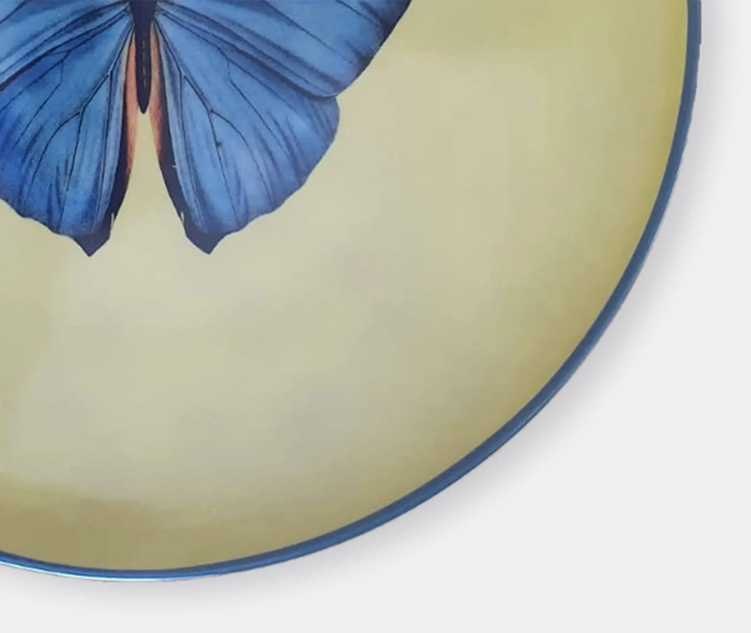 Insetti Porcelain Plate with Butterfly - Yellow