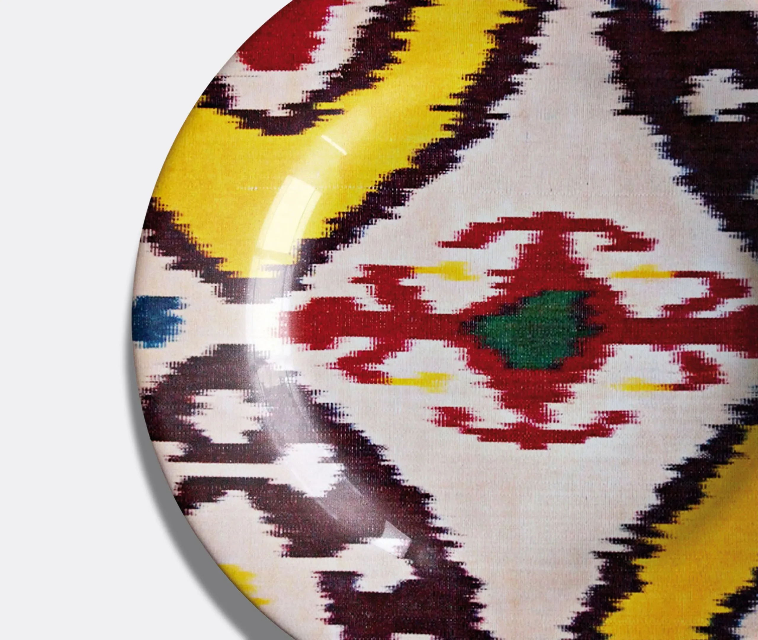 Large Ikat Plate - Multicolour, Ceramic