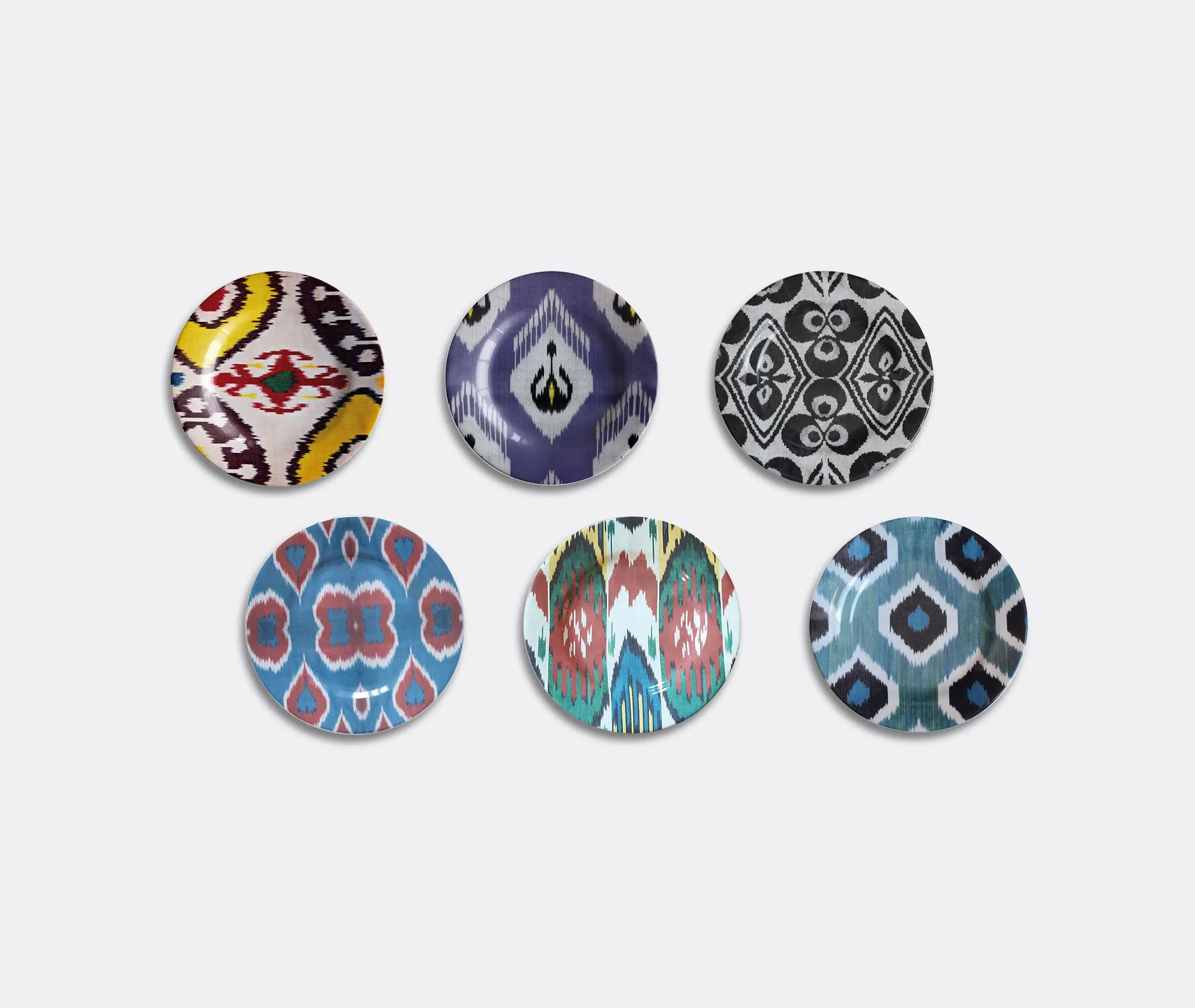 Large Ikat Plate - Multicolour, Ceramic