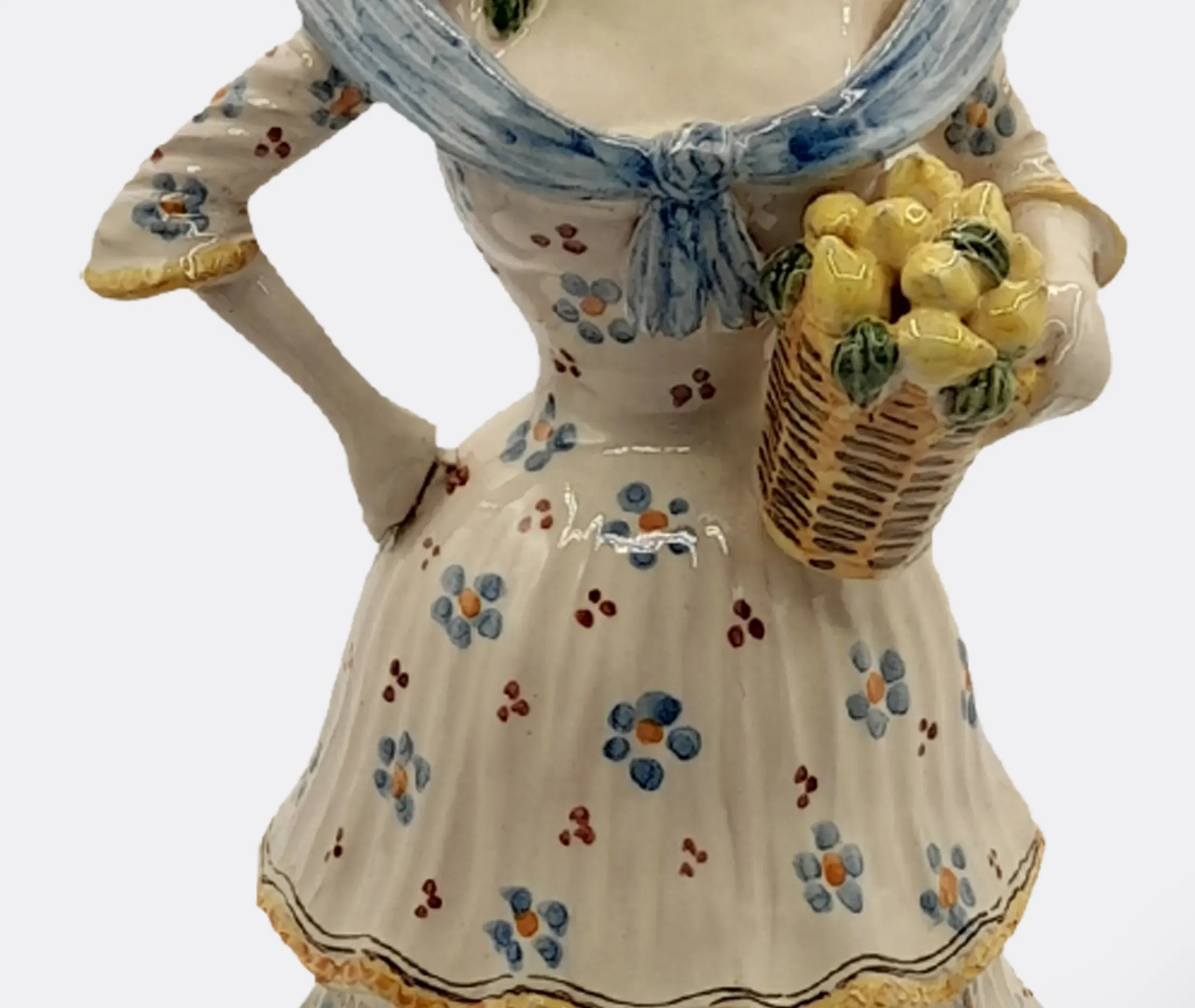 Large Lemon Woman Candleholder - Multicolor, Porcelain