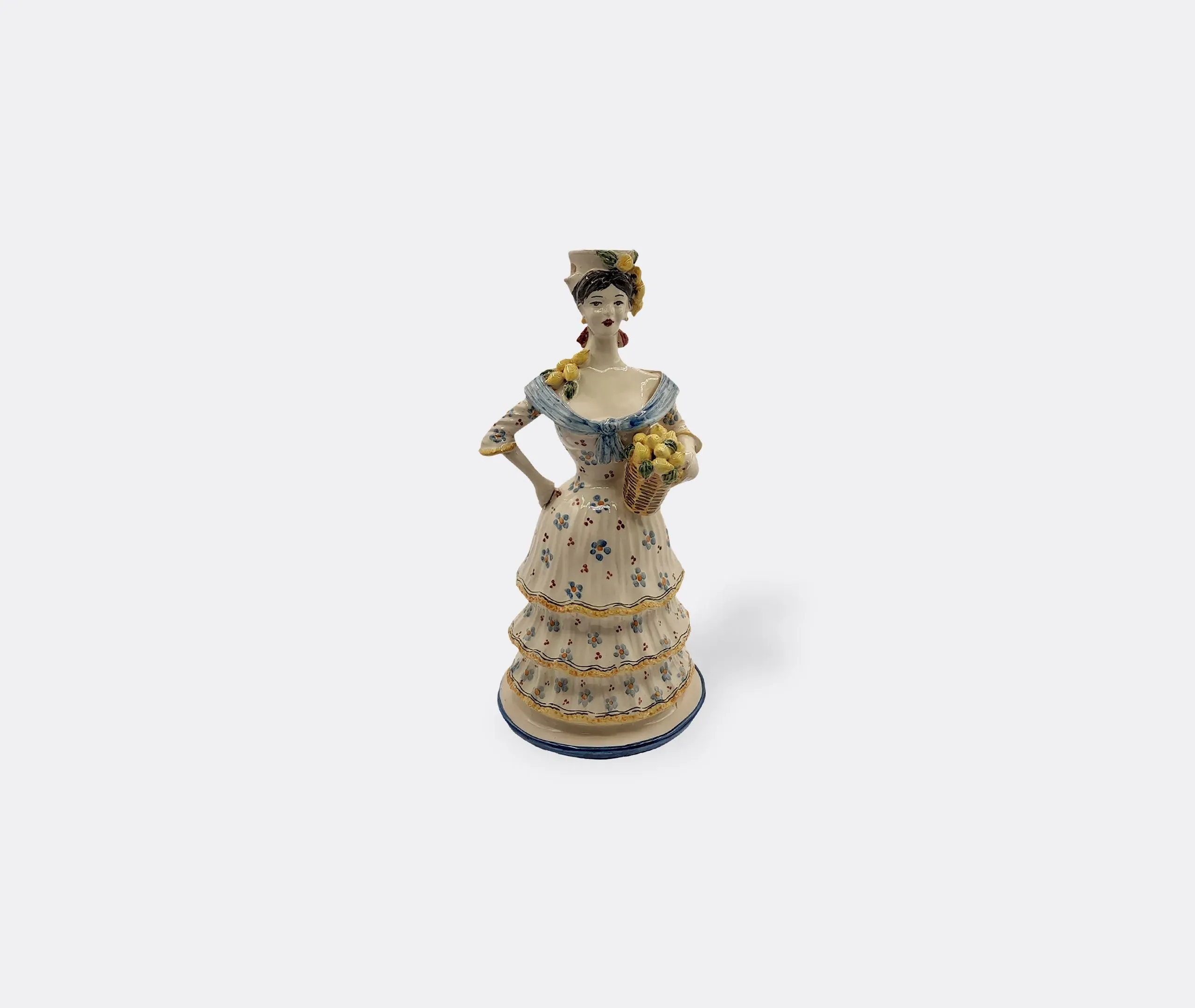 Large Lemon Woman Candleholder - Multicolor, Porcelain