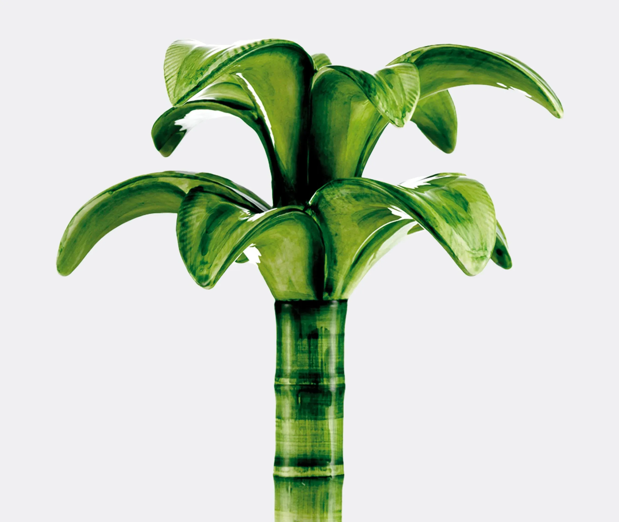 Large Palm Candleholder - Green, Ceramic